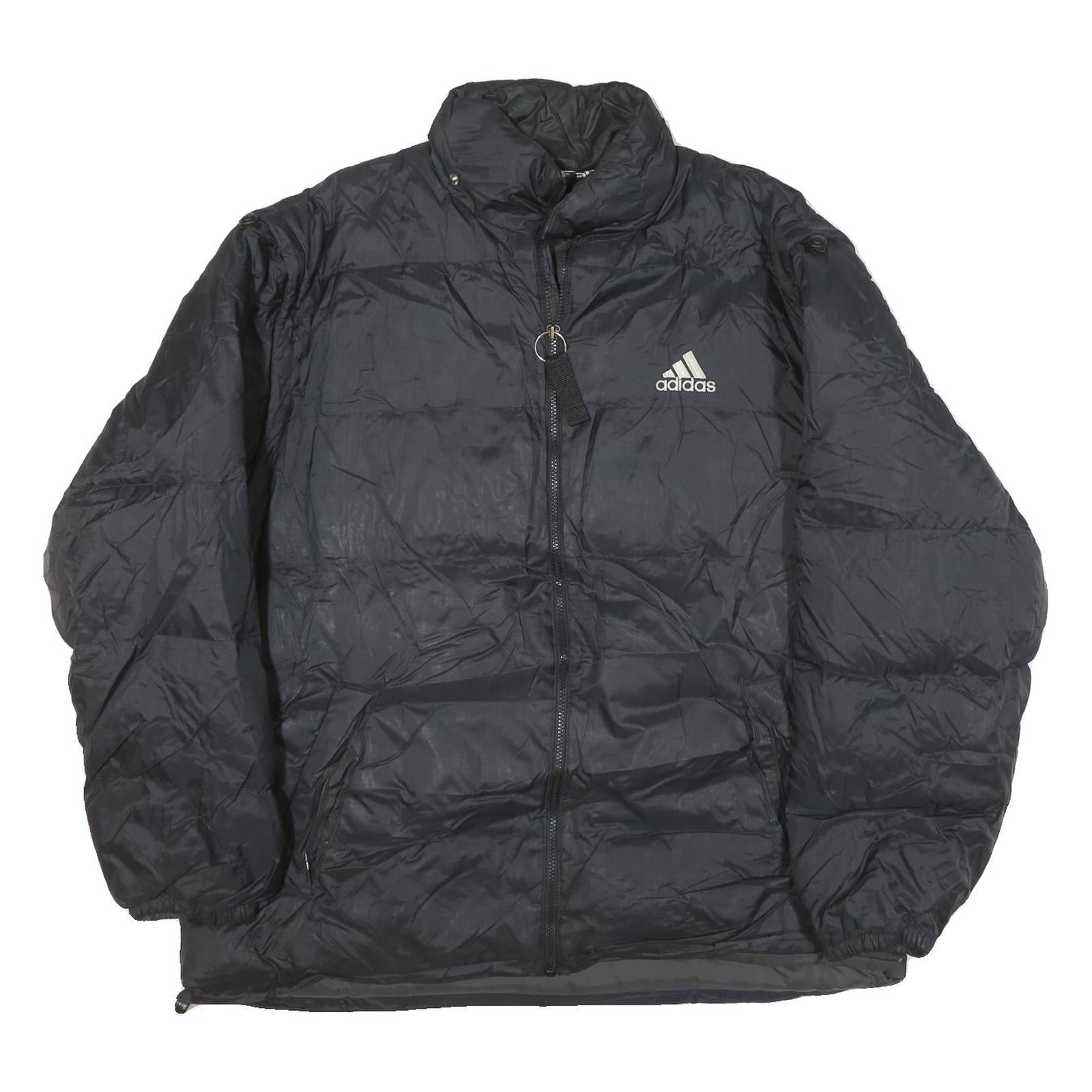 ADIDAS Mens Black Bomber Jacket 2XL Polyester Blend Plain Zip Closure Casual Refurbished - N/A refurbished available on Cerqular