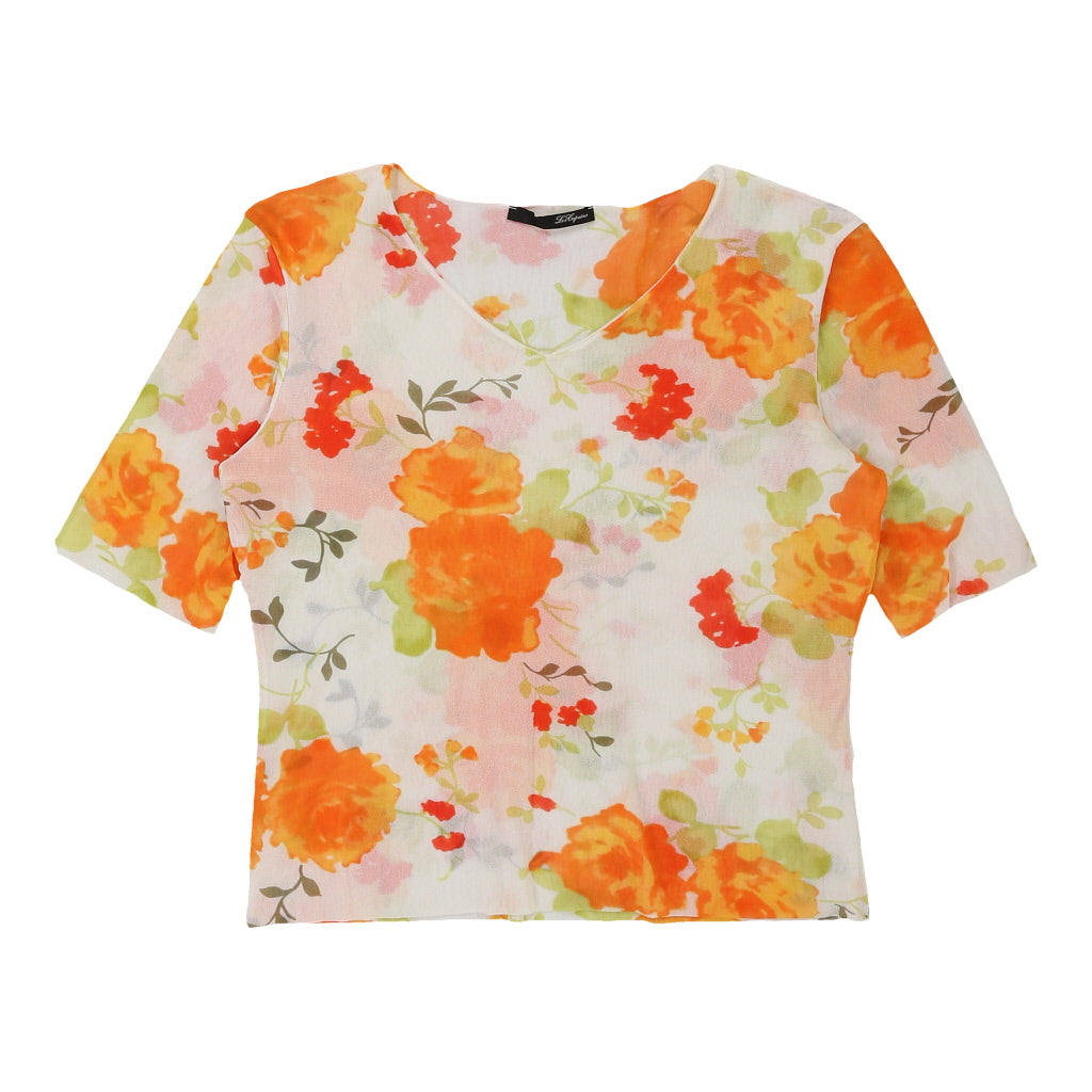 Buy Les Copains Floral Top - Medium Multicoloured Viscose Refurbished - $14.06 Les Copains Floral Top - Medium Multicoloured Viscose Refurbished - Thrifted (note: this is a term often used to describe second- refurbished available on Cerqular