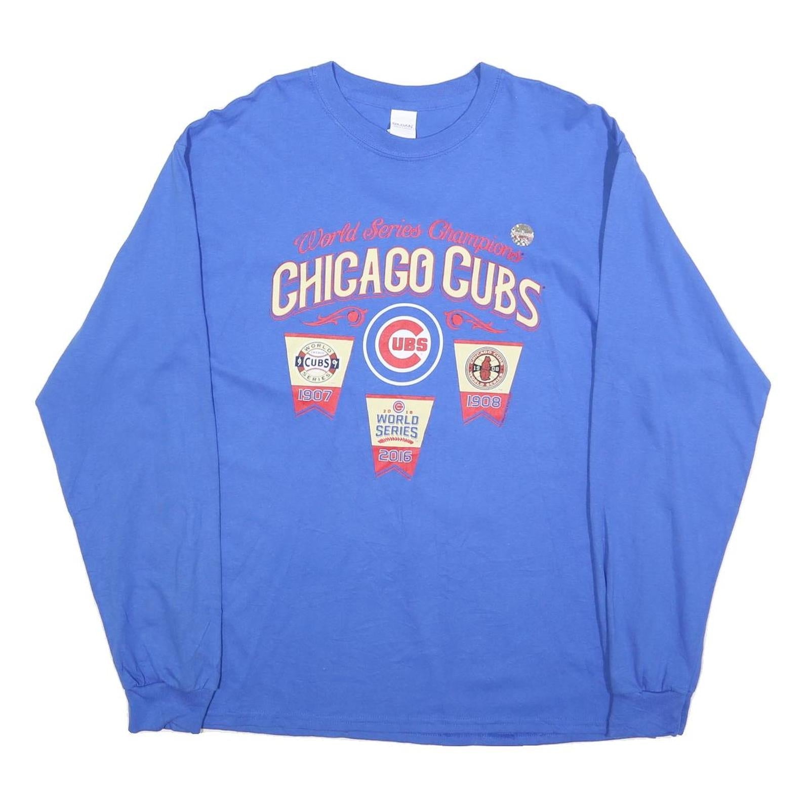 Buy GILDAN Mens Blue Chicago Cubs Baseball Long Sleeve Crew Neck XL World Series Refurbished - $45.49 GILDAN Mens Blue Chicago Cubs Baseball Long Sleeve Crew Neck XL World Series Refurbished - N/A refurbished available on Cerqular