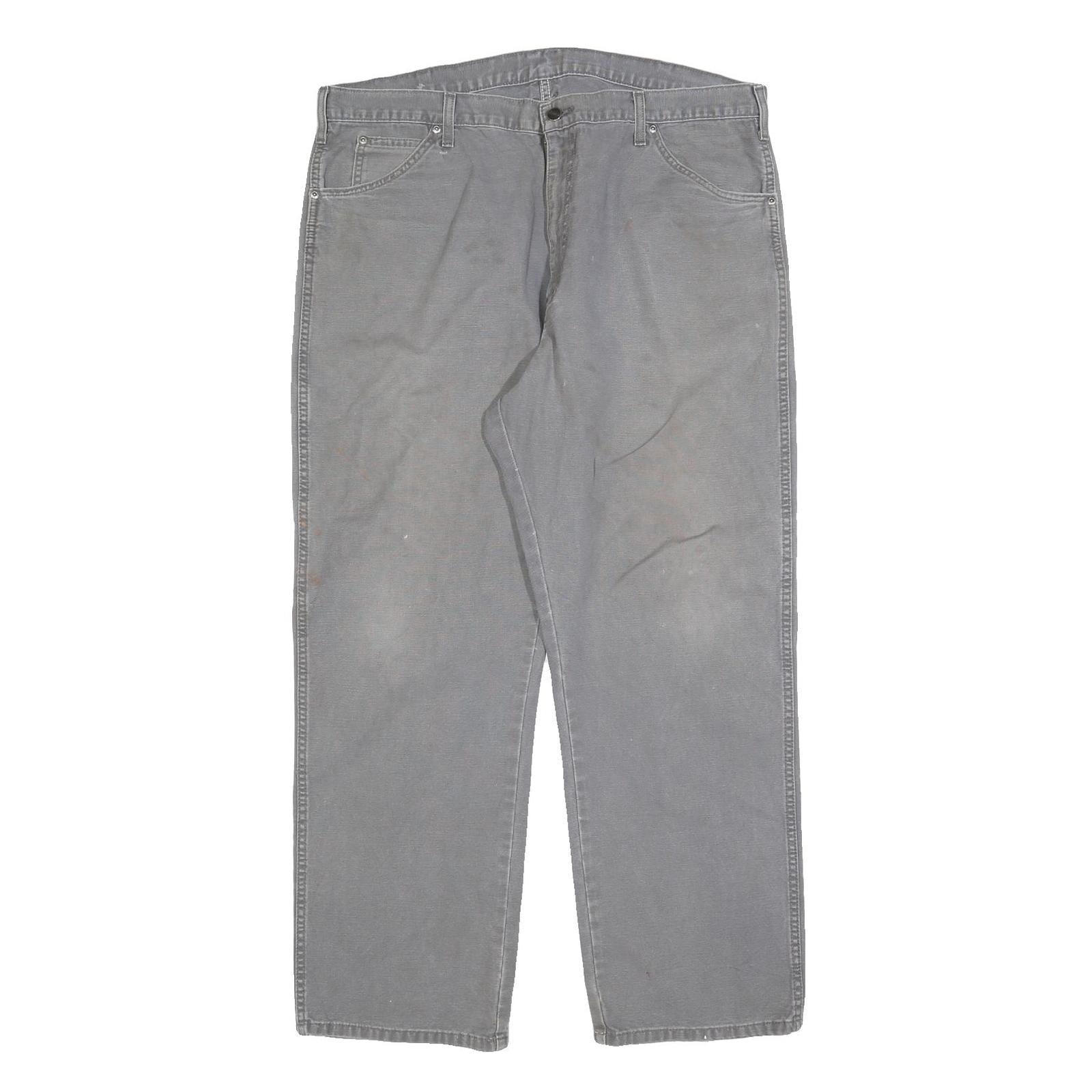 DICKIES Mens Cotton Blend Grey Relaxed Straight Trousers W40 L30 Workwear Refurbished - N/A refurbished available on Cerqular