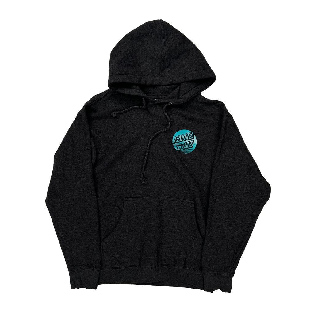 Santa Cruz Graphic Hoodie - Small Black Cotton Blend Refurbished - Thrifted (note: this is a term often used to describe second- refurbished available on Cerqular