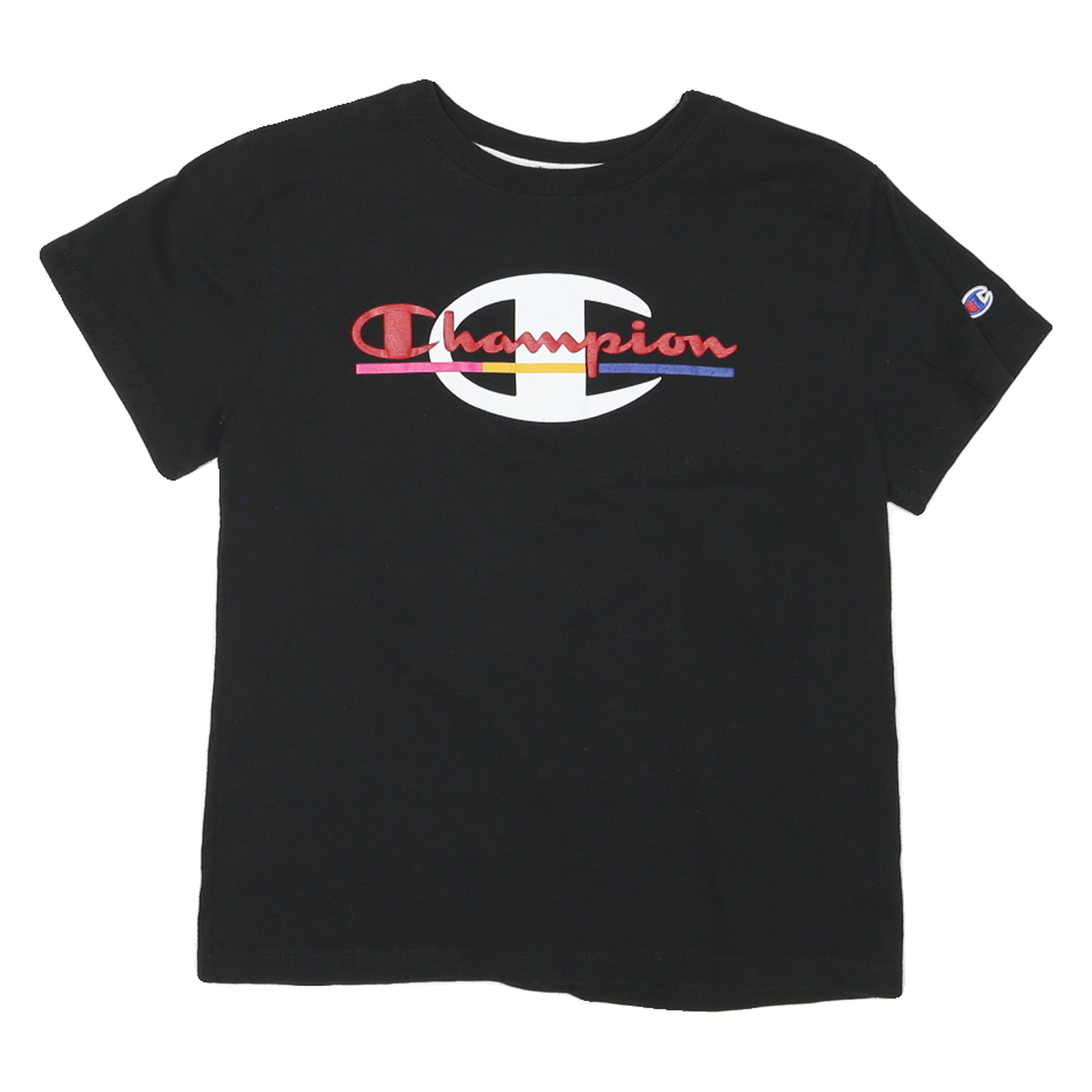 CHAMPION Womens Black Graphic T-Shirt S Short Sleeve Crew Neck Cotton Casual Refurbished - N/A refurbished available on Cerqular
