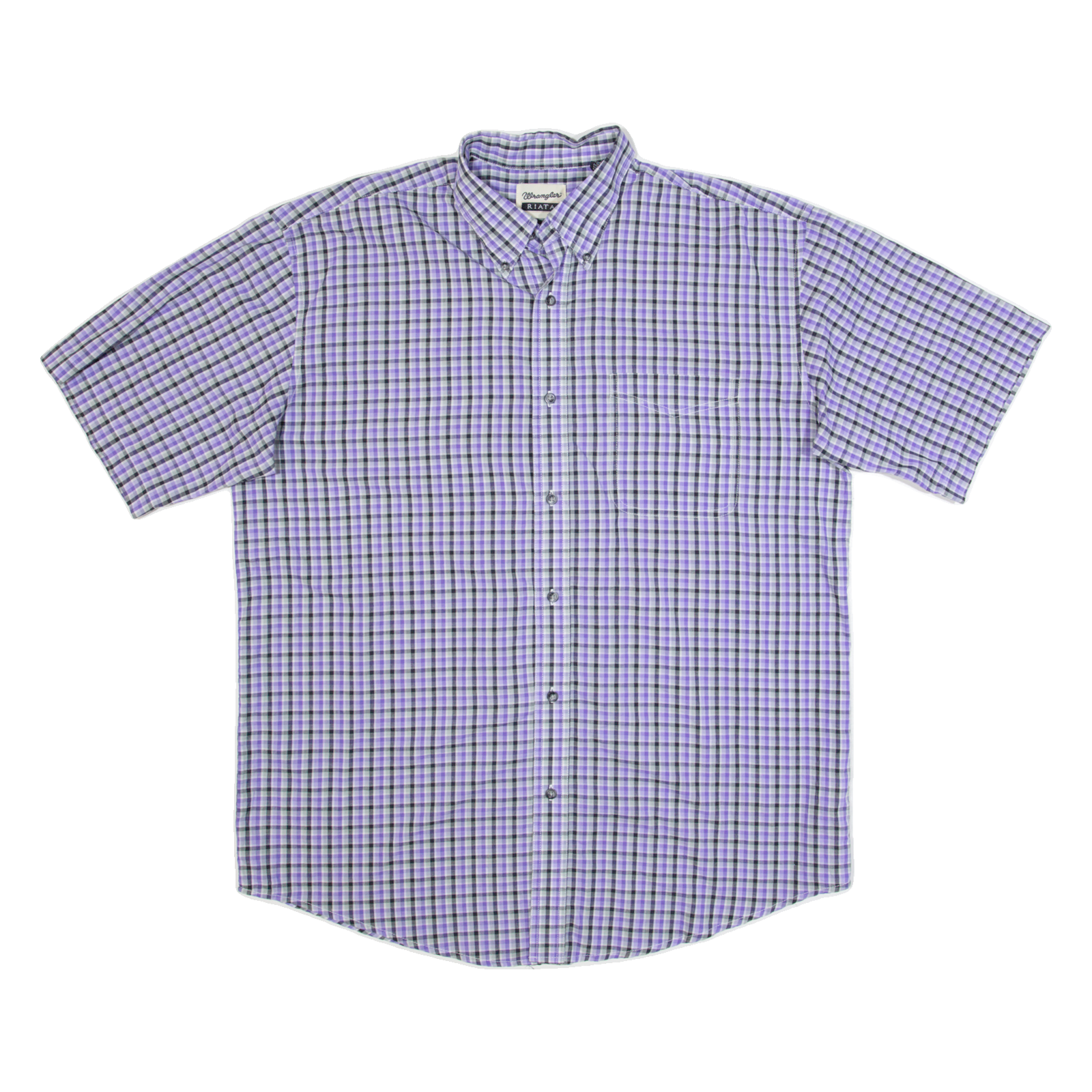 WRANGLER Riata Mens Shirt Purple Check XL Refurbished - N/A refurbished available on Cerqular