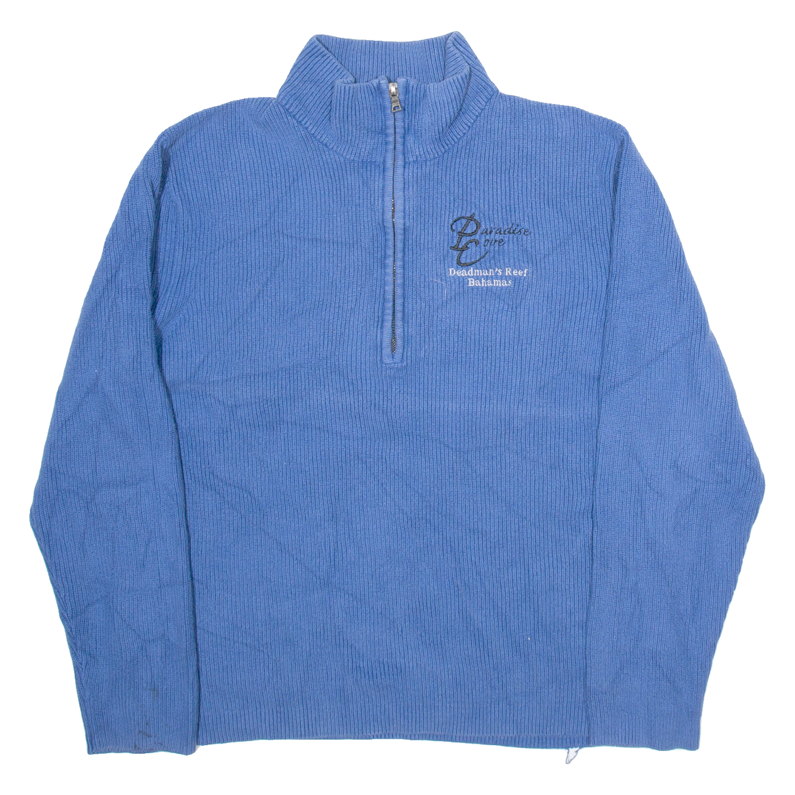 CALVIN KLEIN Womens Jumper Blue 1/4 Zip Tight Knit XL Refurbished - N/A refurbished available on Cerqular