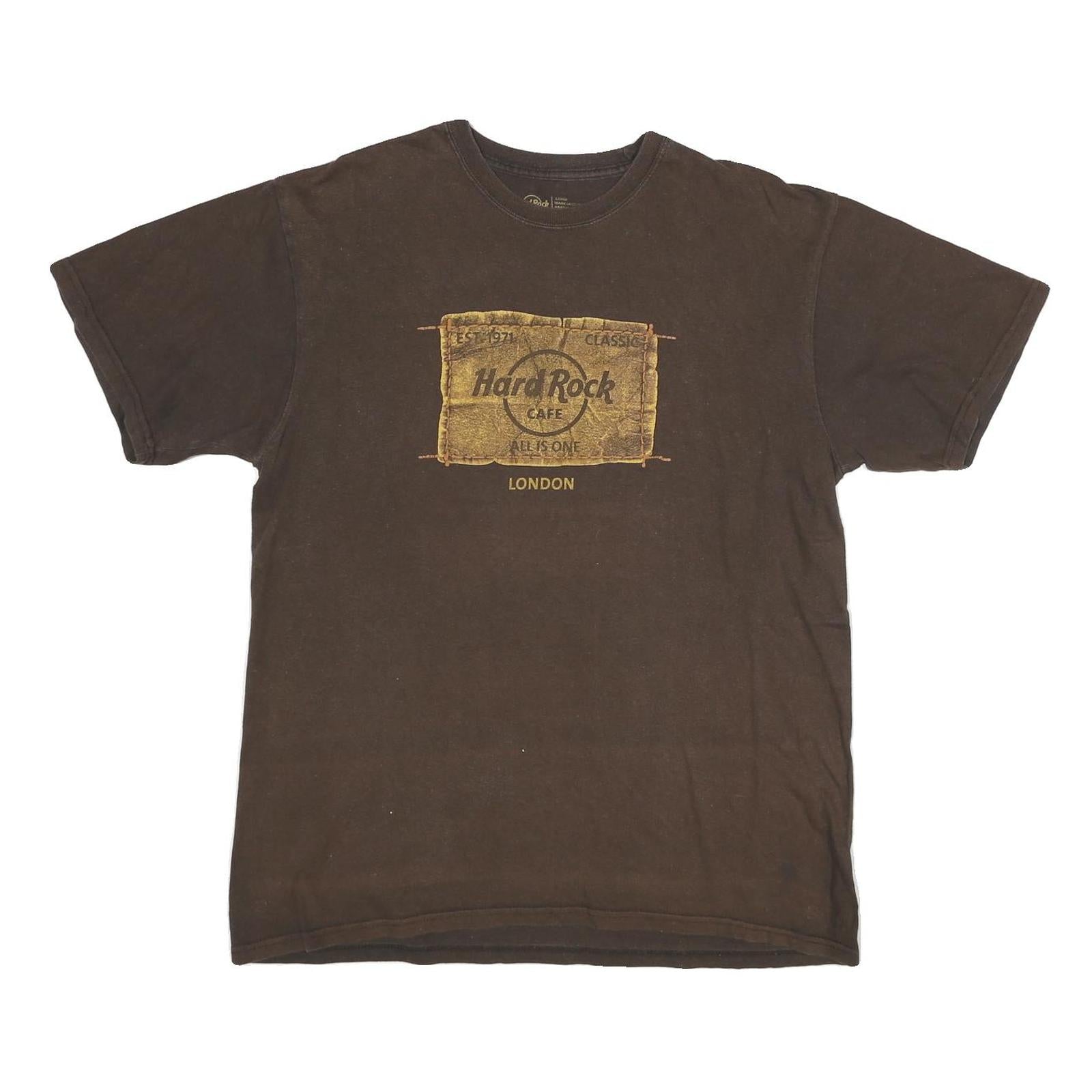 Buy HARD ROCK CAFE Mens Brown London Graphic T-Shirt L Short Sleeve Crew Neck Refurbished - $28.59 HARD ROCK CAFE Mens Brown London Graphic T-Shirt L Short Sleeve Crew Neck Refurbished - N/A refurbished available on Cerqular