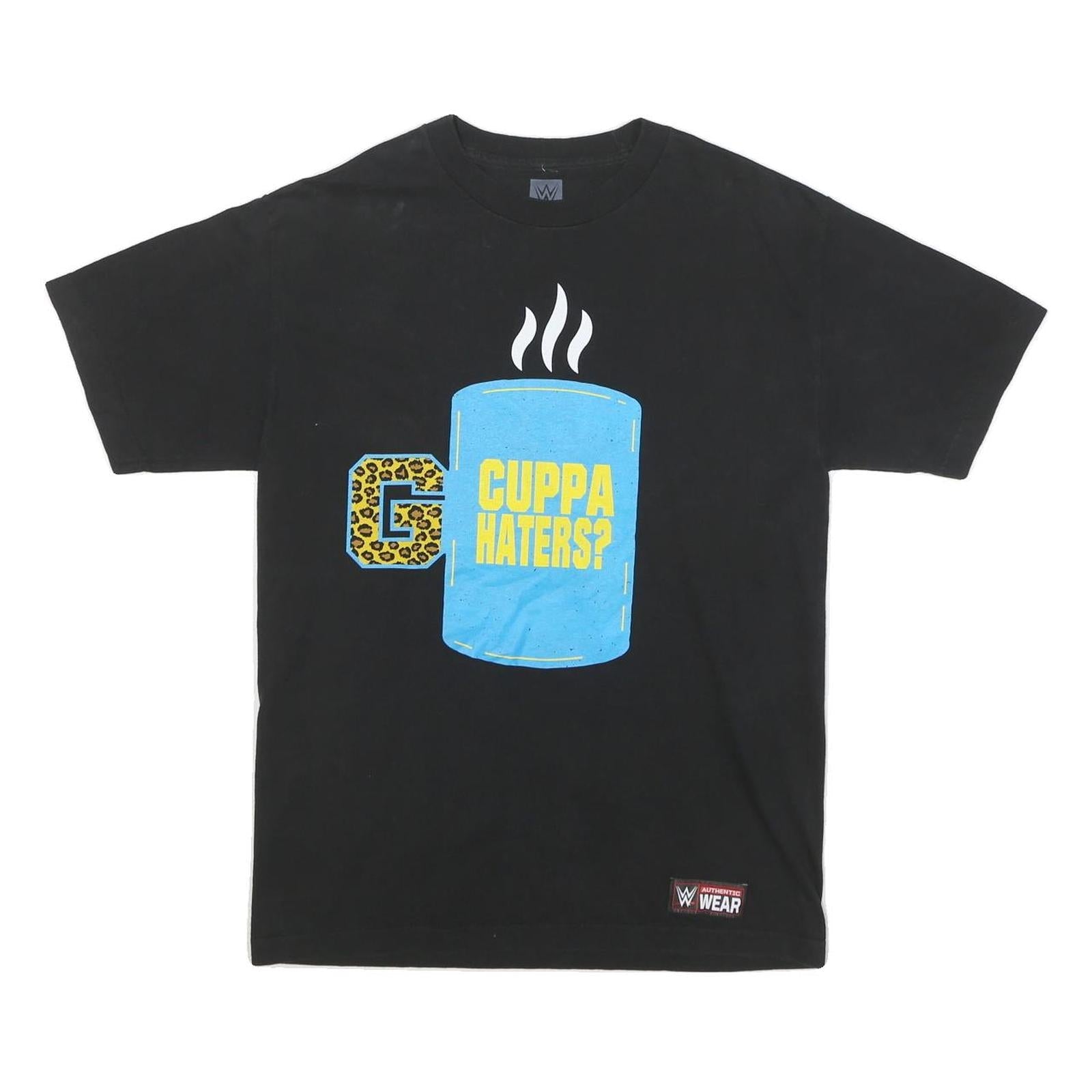 WWE Mens Black Cuppa Haters Graphic T-Shirt M Short Sleeve Crew Neck Cotton Refurbished - N/A refurbished available on Cerqular