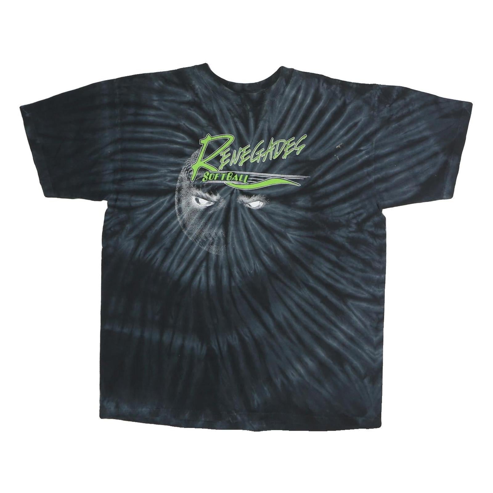 SUNDOG Mens Black Tie Dye Renegades Softball Graphic T-Shirt L Crew Neck Short Refurbished - N/A refurbished available on Cerqular