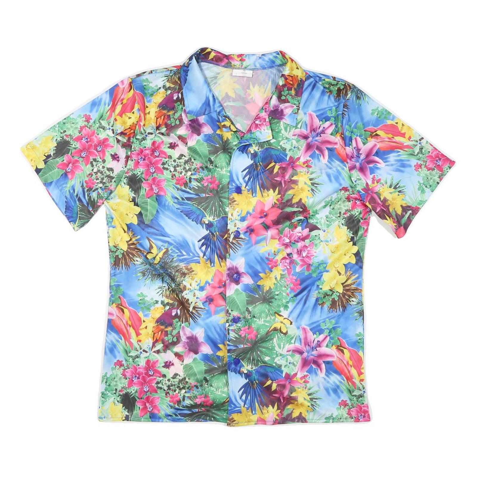 Buy Mens Blue Floral Hawaiian Shirt L Tropical Pattern Bright Vacation Beachwear Refurbished - $19.49 Mens Blue Floral Hawaiian Shirt L Tropical Pattern Bright Vacation Beachwear Refurbished - N/A refurbished available on Cerqular