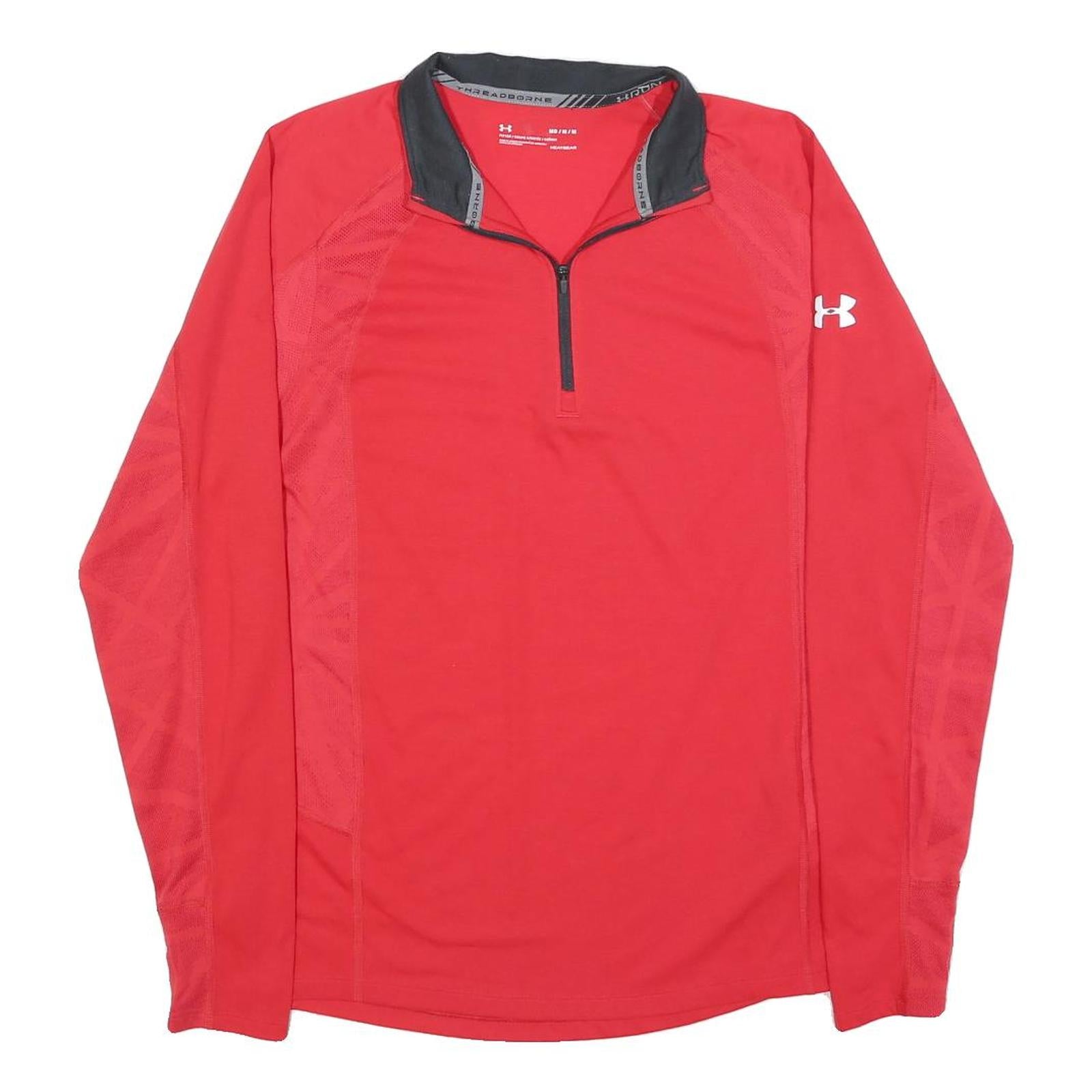 UNDER ARMOUR Mens Red Pullover Sweatshirt M Quarter Zip Performance Activewear Refurbished - N/A refurbished available on Cerqular