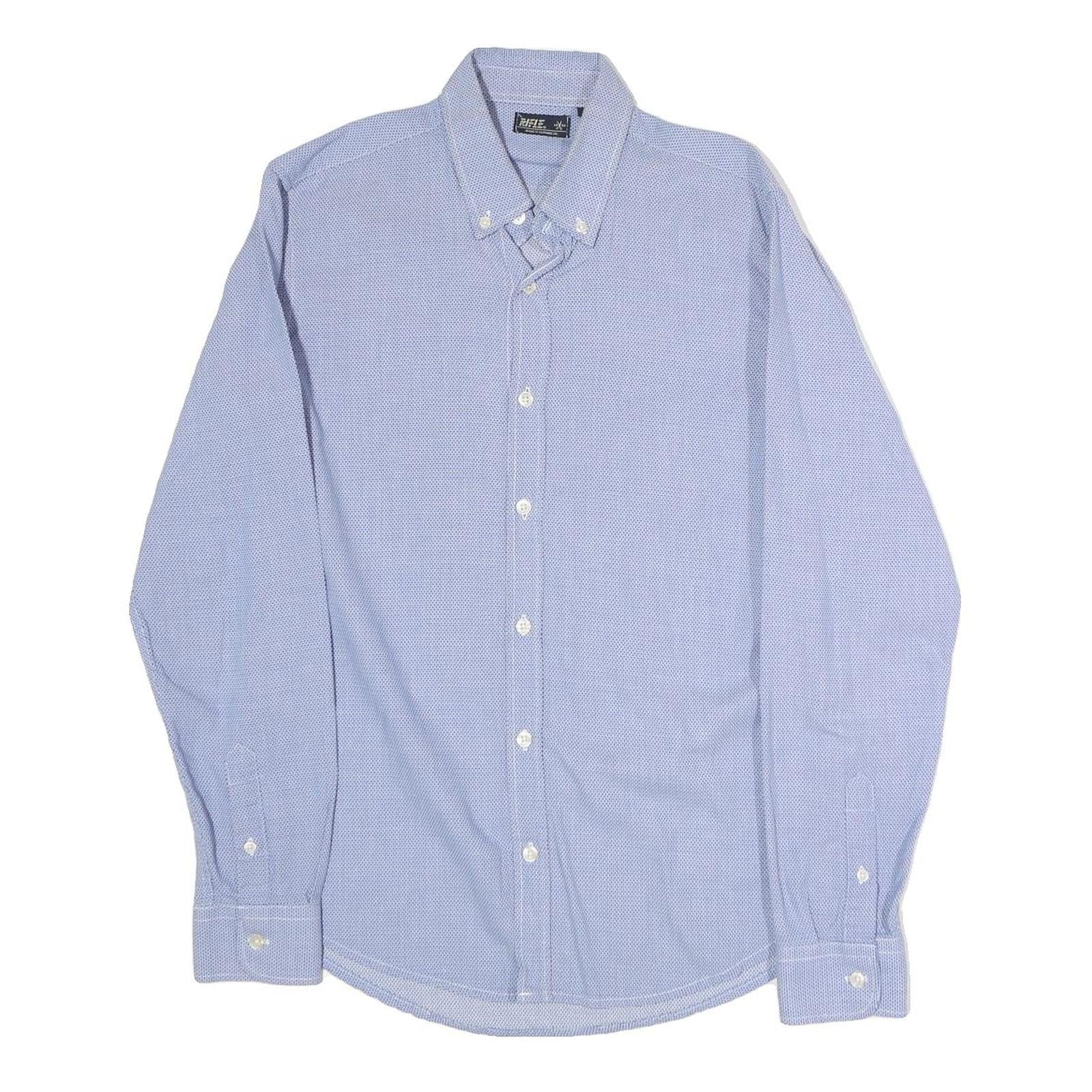 RIFLE Mens Blue Cotton Blend Shirt M Button-Down Collar Long Sleeve Casual Refurbished - N/A refurbished available on Cerqular