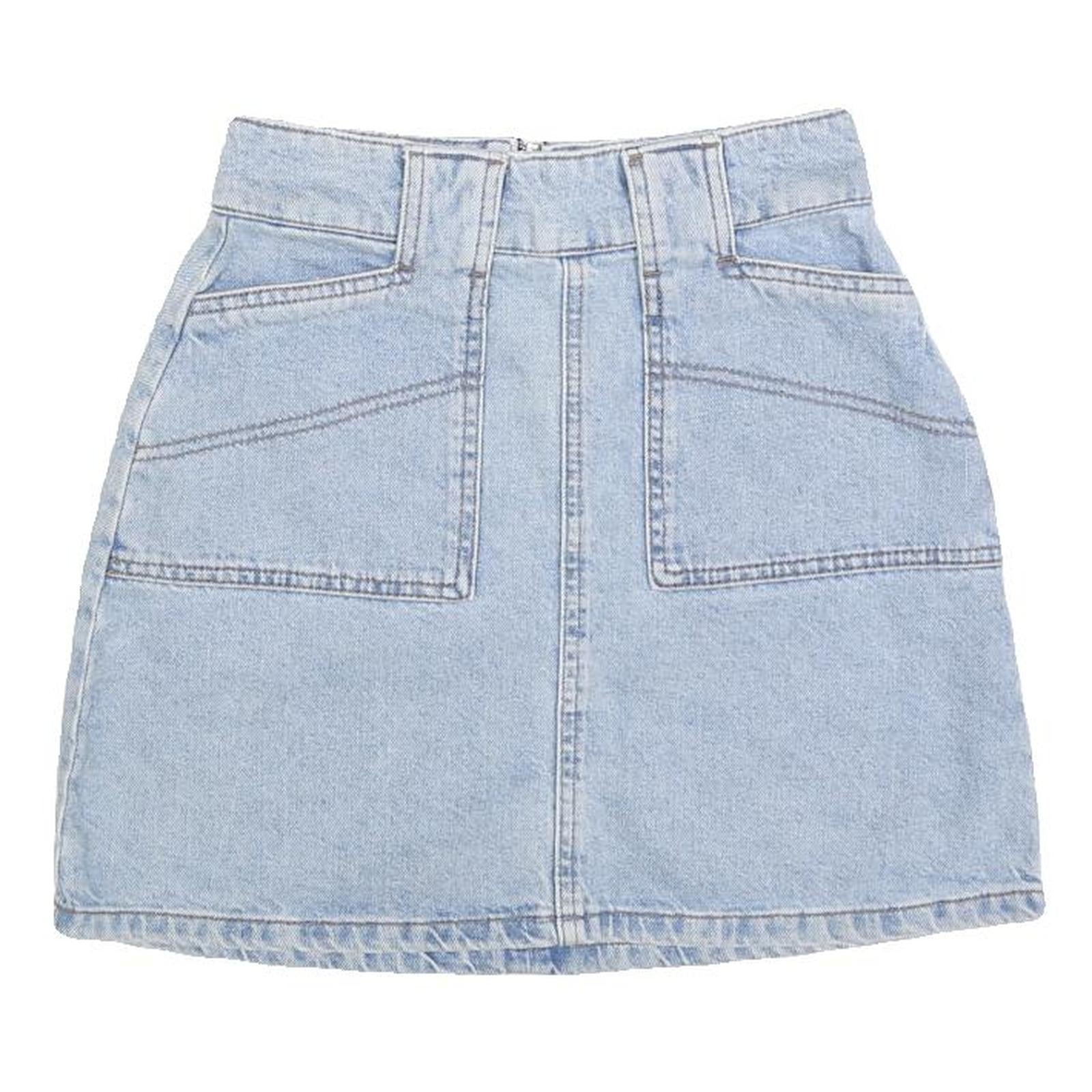 BDG Womens Blue Denim Mini Skirt Cotton Blend XS Casual Everyday Zip Closure Refurbished - N/A refurbished available on Cerqular
