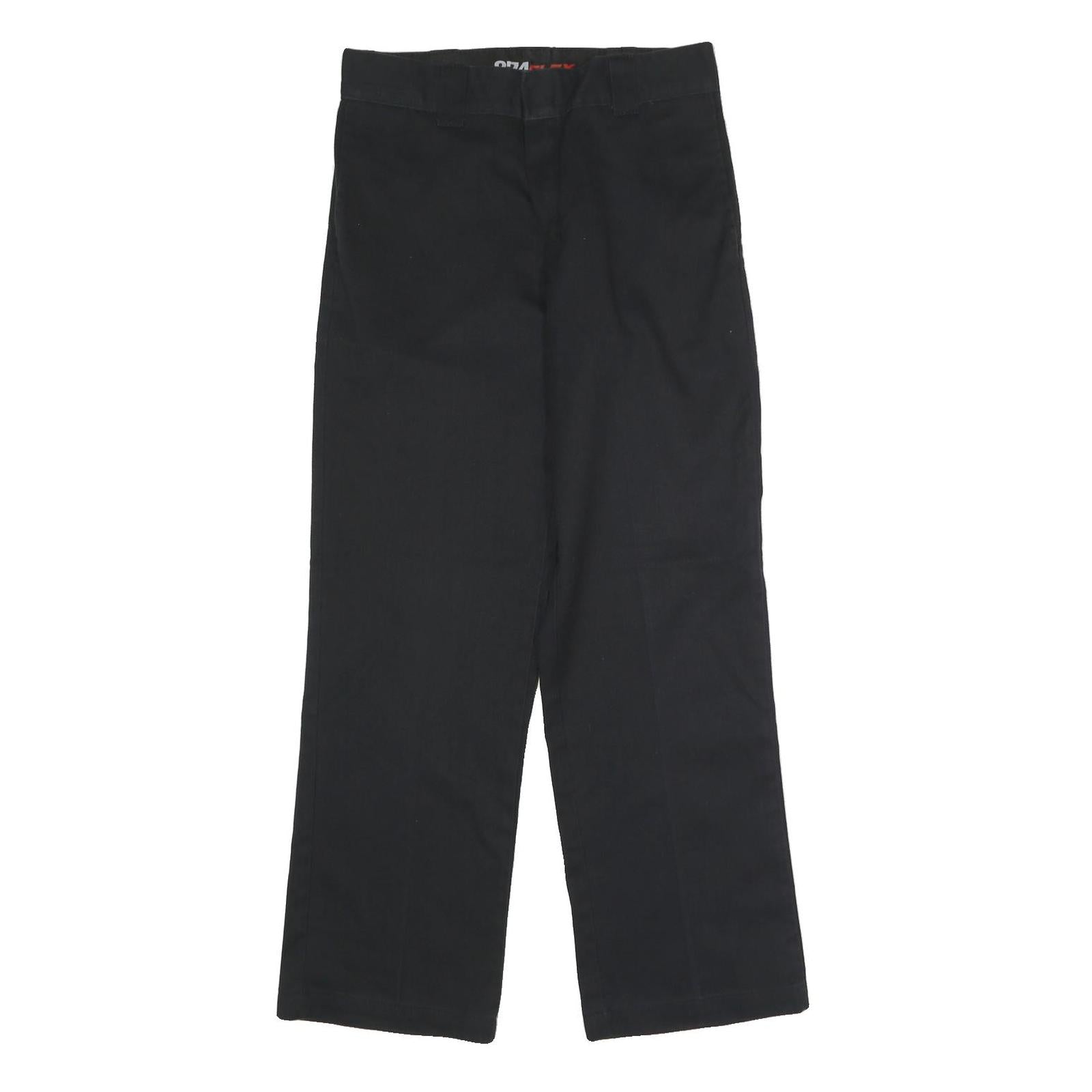 DICKIES Mens Black Classic Straight Trousers W30 L30 Workwear Zip Closure Refurbished - N/A refurbished available on Cerqular