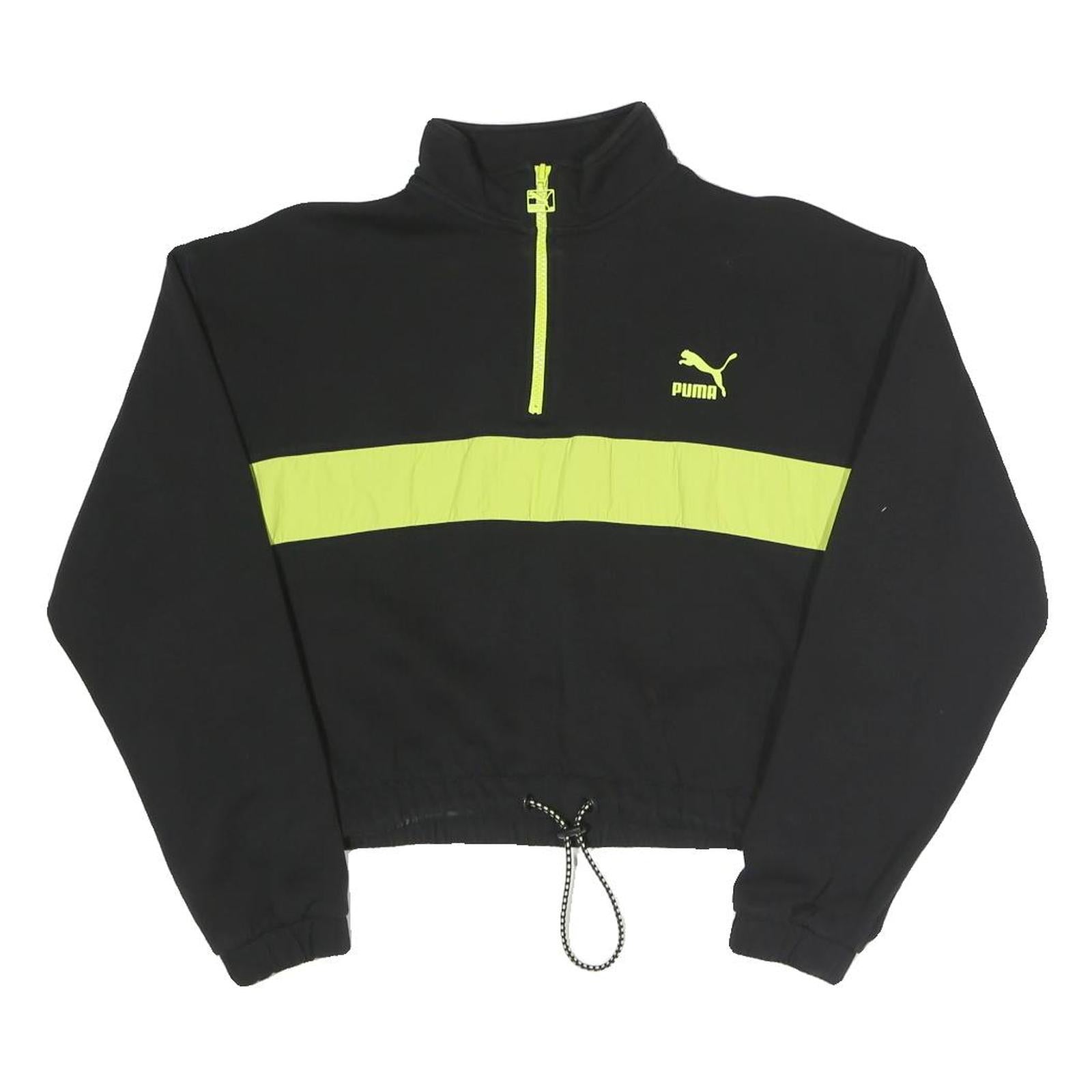 Buy PUMA Womens Black & Yellow Half Zip M Sweatshirt Cotton Blend Crop Drawcord Refurbished - $24.69 PUMA Womens Black & Yellow Half Zip M Sweatshirt Cotton Blend Crop Drawcord Refurbished - N/A refurbished available on Cerqular