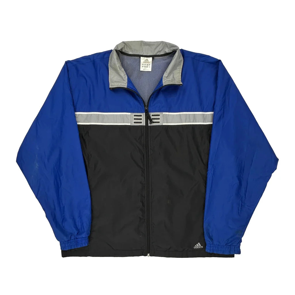 Adidas Windbreaker - XL Black Polyester Refurbished - Thrifted (note: this is a term often used to describe second- refurbished available on Cerqular