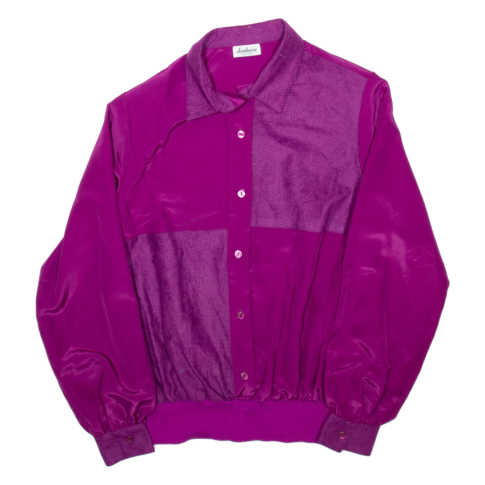 JAMBOREE Womens Shirt Purple Collared Long Sleeve Faux Silk M Refurbished - N/A refurbished available on Cerqular