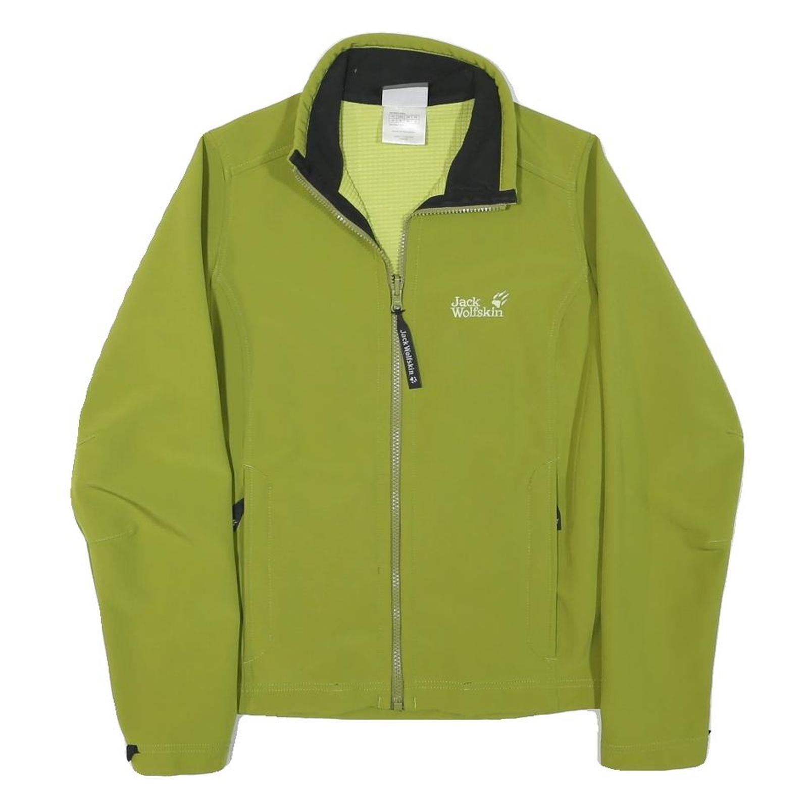 JACK WOLFSKIN Womens Green Outdoor Jacket UK 8 Polyester Blend Zip Softshell Refurbished - N/A refurbished available on Cerqular