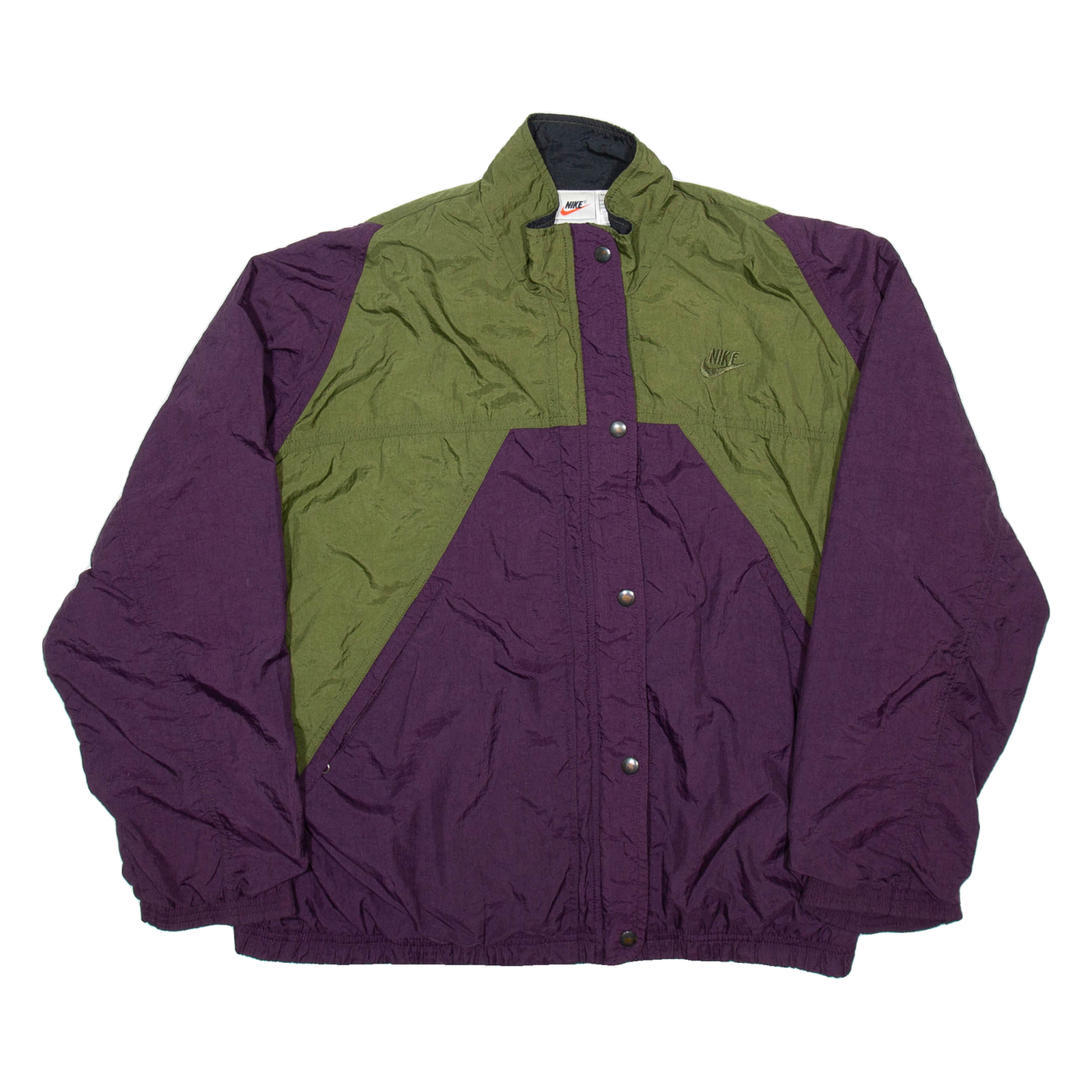 NIKE Mens Shell Jacket Purple Nylon 90s Colourblock L Refurbished - N/A refurbished available on Cerqular
