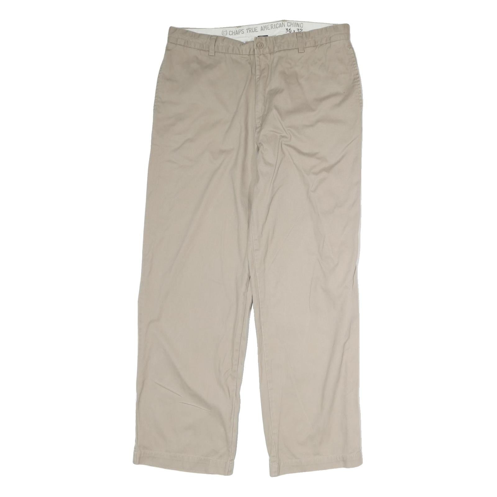 CHAPS Mens Cotton Blend Beige Regular Straight Trousers W36 L32 Casual Classic Refurbished - N/A refurbished available on Cerqular