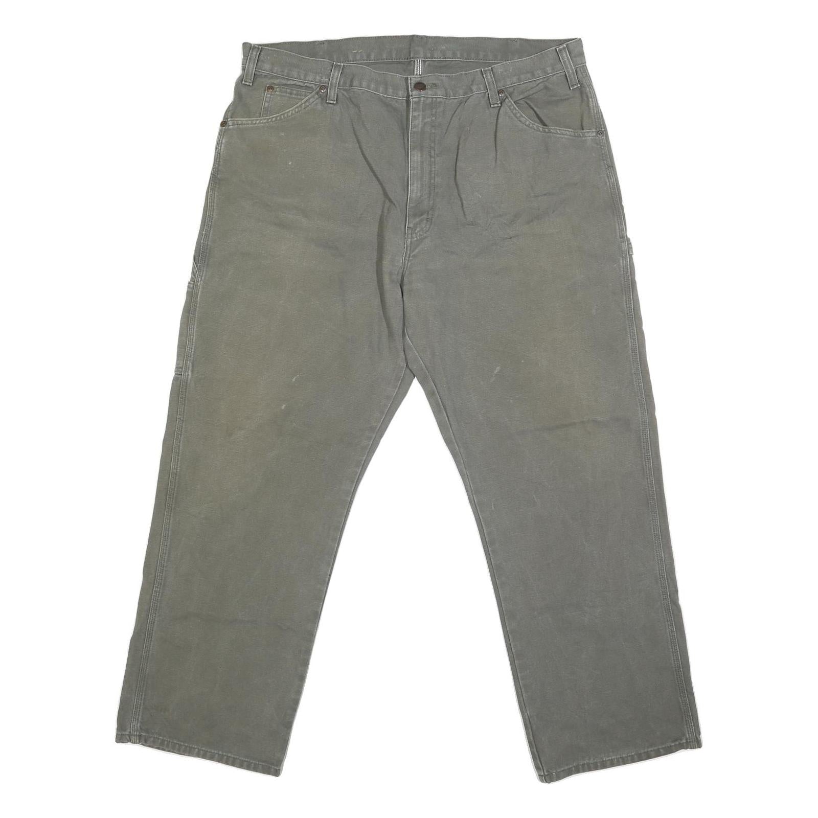 DICKIES Mens Regular Fit Straight Leg Denim Olive Cotton Blend W38 L30 Workwear Refurbished - N/A refurbished available on Cerqular