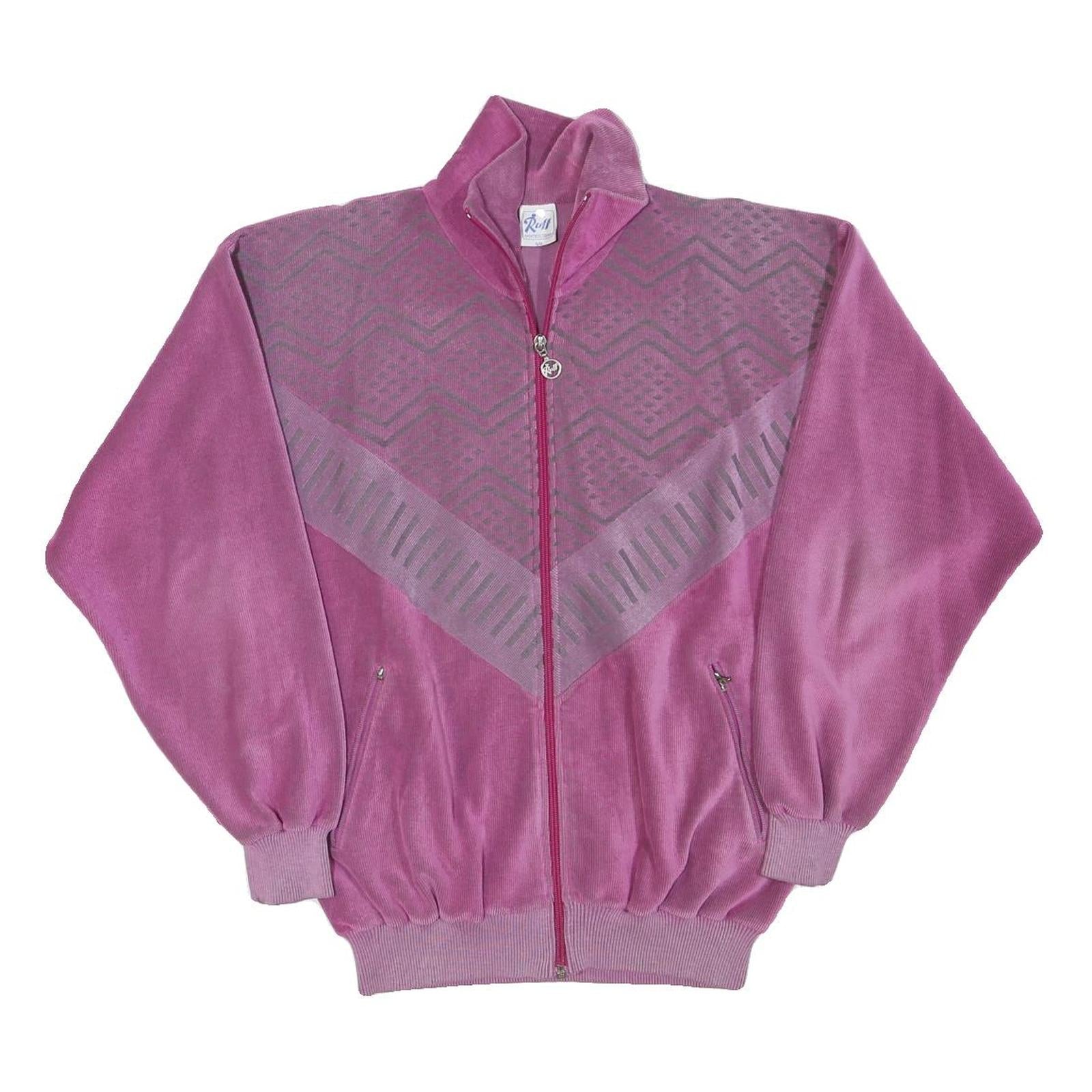 RUFF Womens Pink Polyester Blend Zip Jacket Patterned L Refurbished - N/A refurbished available on Cerqular