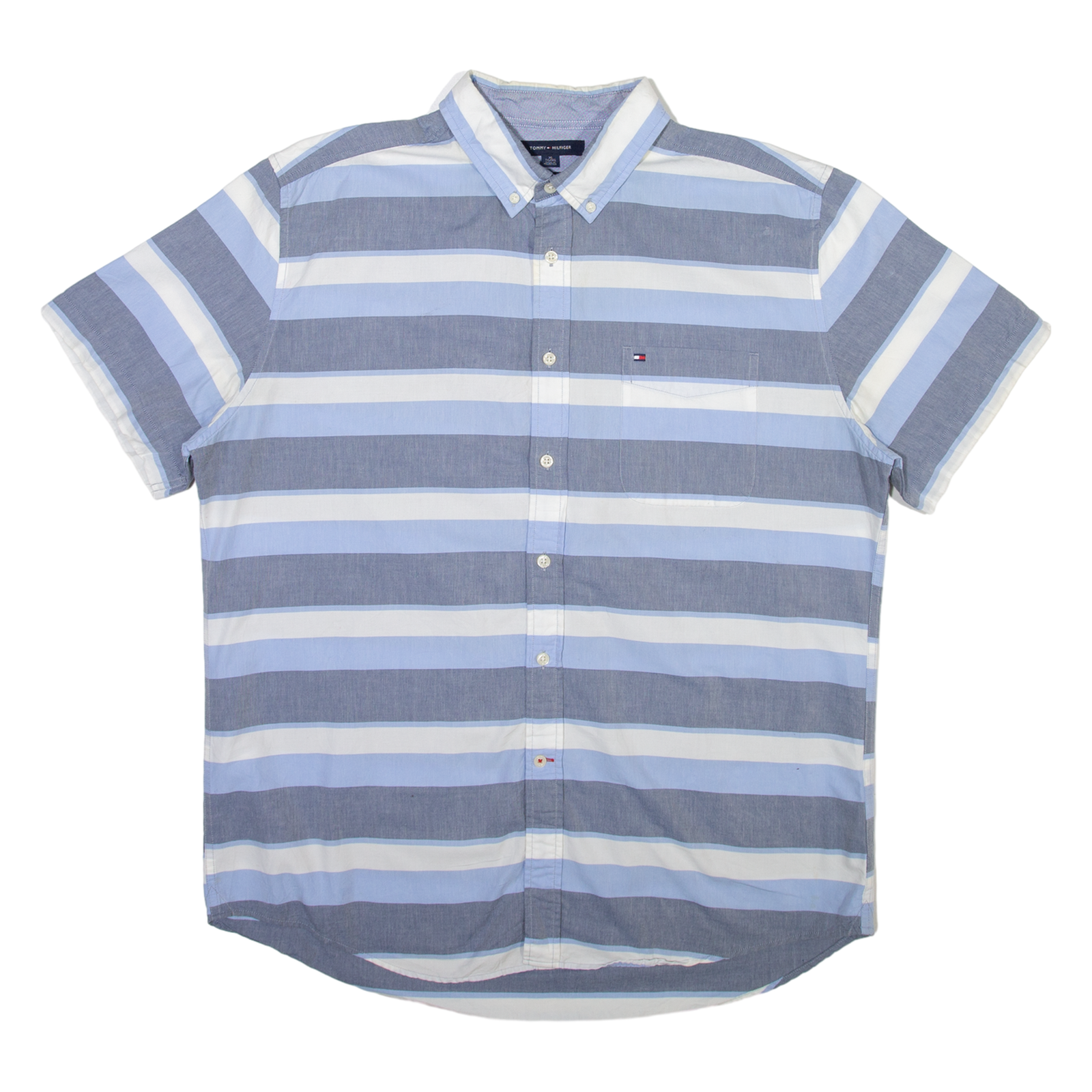 TOMMY HILFIGER Mens Shirt Grey Striped XL Refurbished - N/A refurbished available on Cerqular