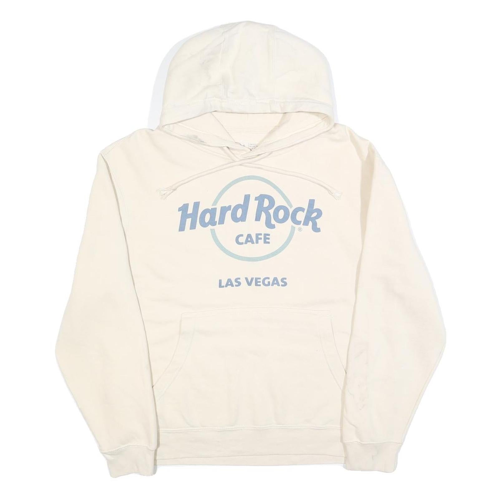 HARD ROCK CAFE Mens White Hoodie S Printed Logo Casual Cotton Blend Refurbished - N/A refurbished available on Cerqular