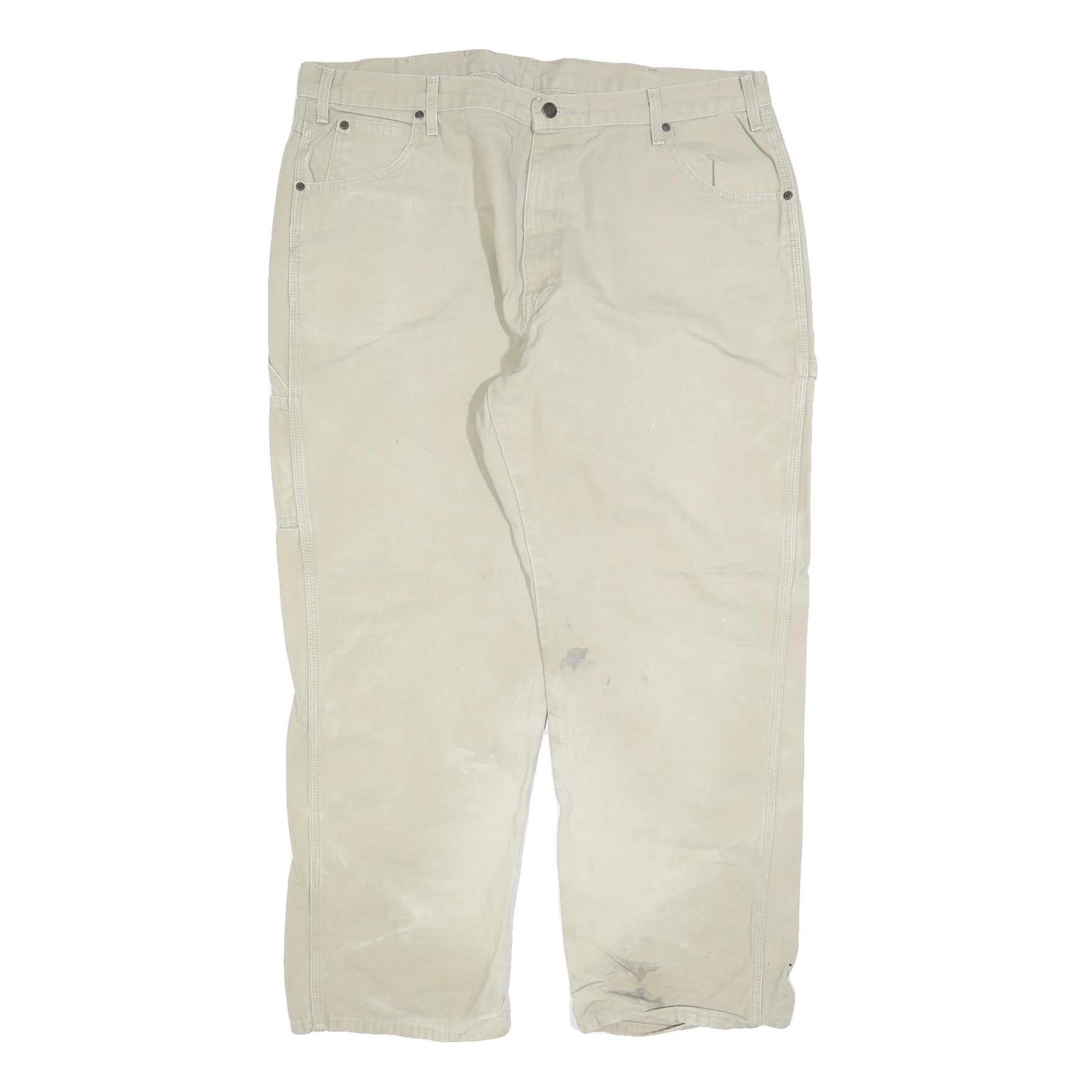 DICKIES Mens Jeans Beige Relaxed Straight Cotton Blend W40 L30 Workwear Zip Refurbished - N/A refurbished available on Cerqular