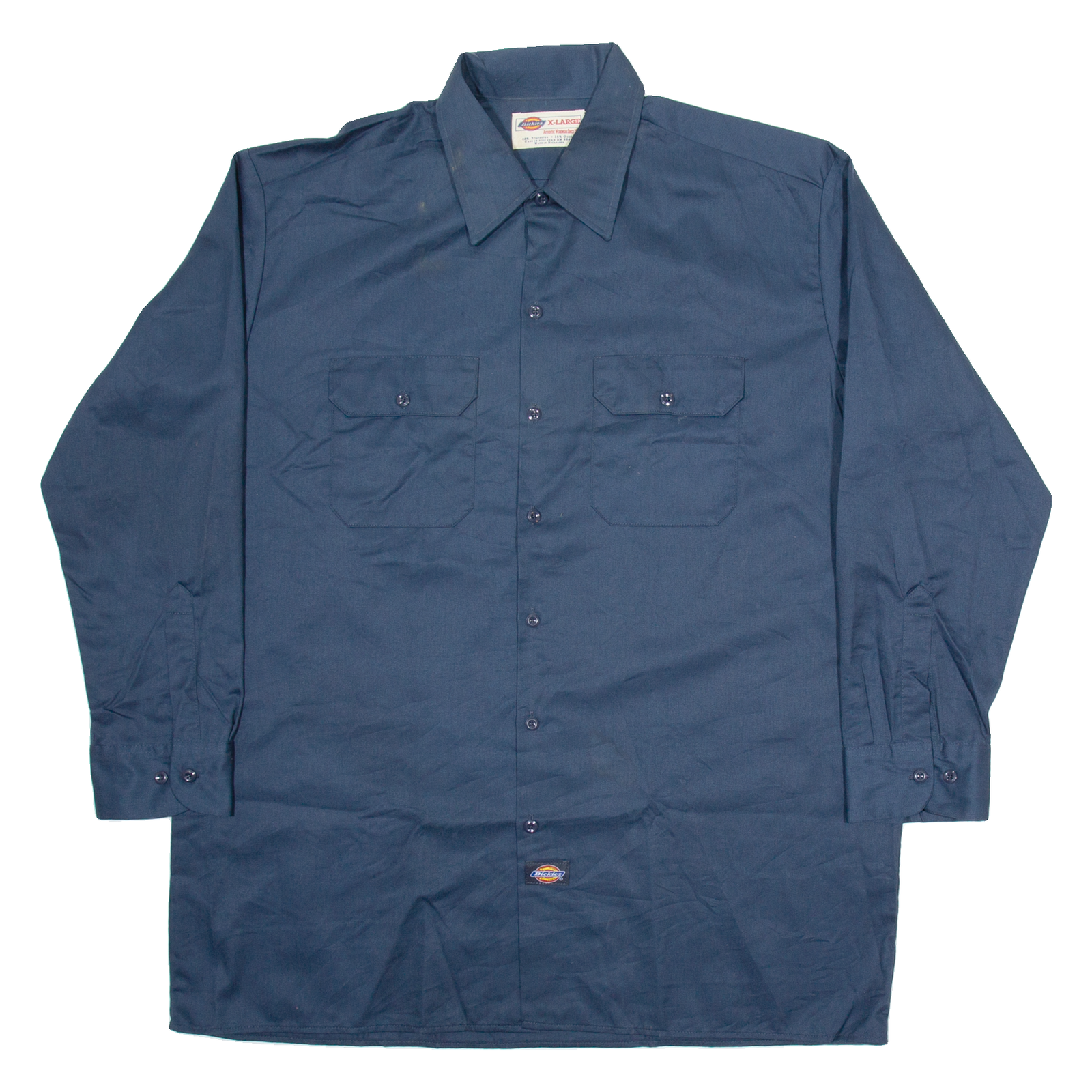 DICKIES Mens Plain Shirt Blue Long Sleeve XL Refurbished - N/A refurbished available on Cerqular