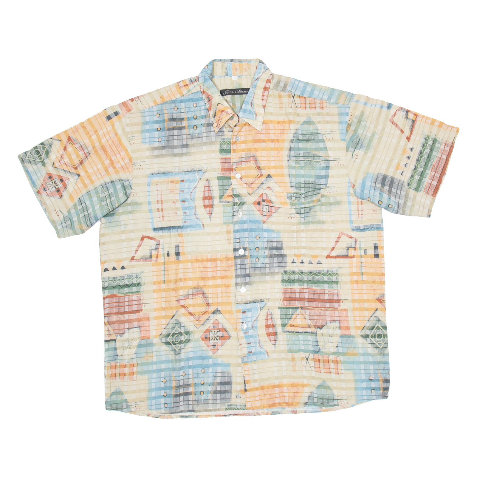 JEAN MASERICK Mens Shirt Brown Crazy Pattern XL Refurbished - N/A refurbished available on Cerqular
