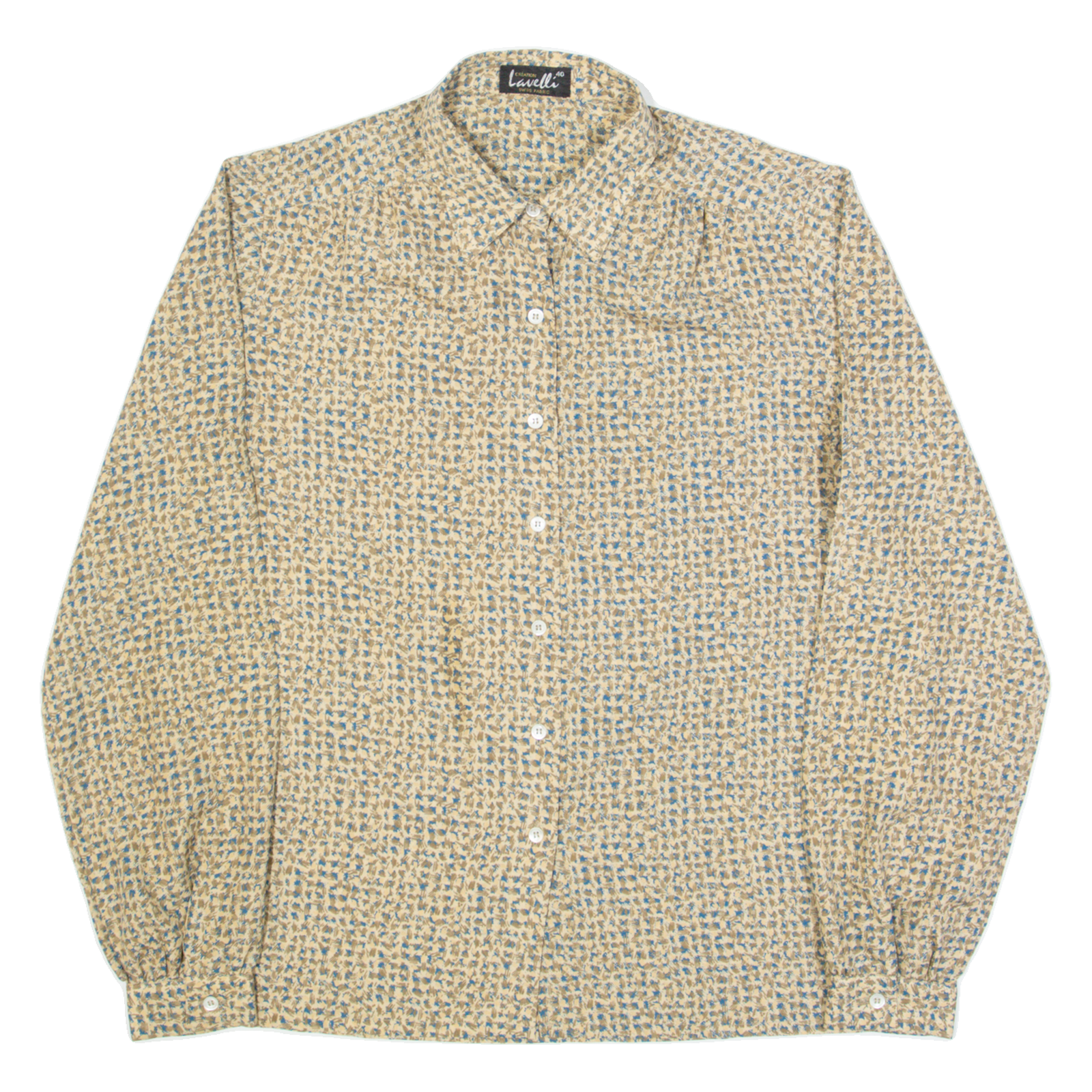 LAVELLI Womens Shirt Brown 90s Spotted Long Sleeve M Refurbished - N/A refurbished available on Cerqular