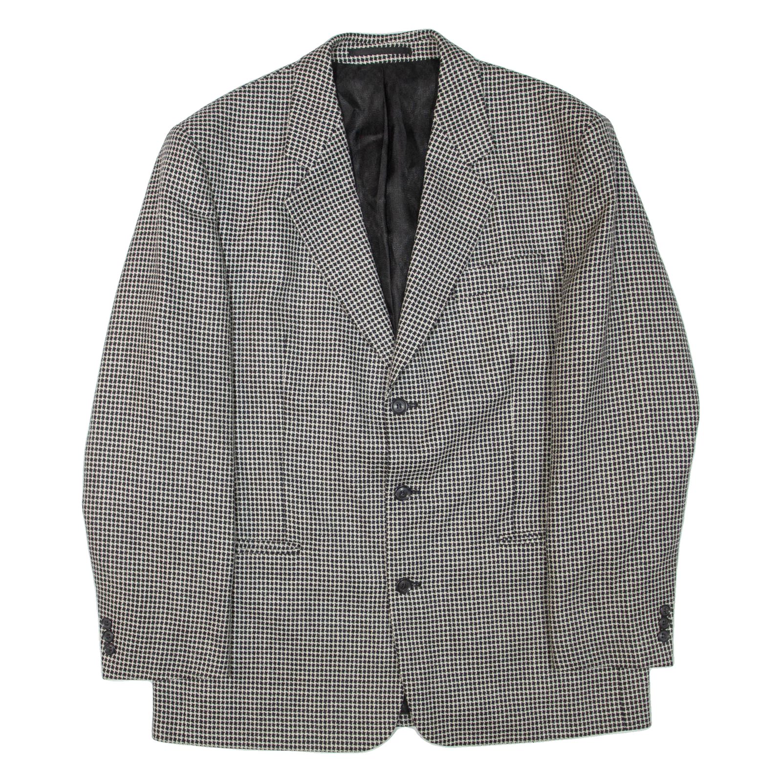 Mens Blazer Jacket Black Wool Geometric XL Refurbished - N/A refurbished available on Cerqular