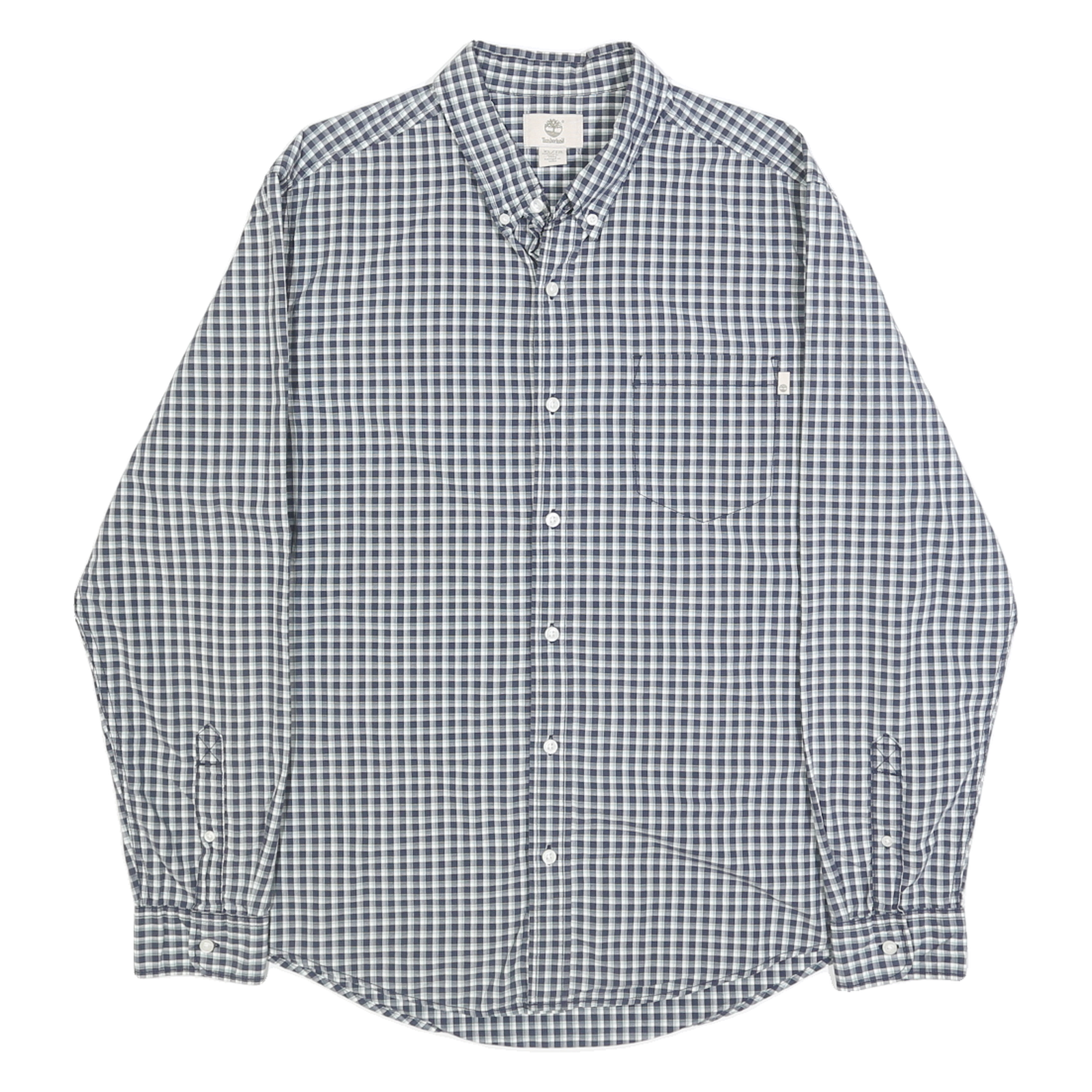 TIMBERLAND Mens Blue & White Check Shirt XL Cotton Long Sleeve Button Down Refurbished - N/A refurbished available on Cerqular
