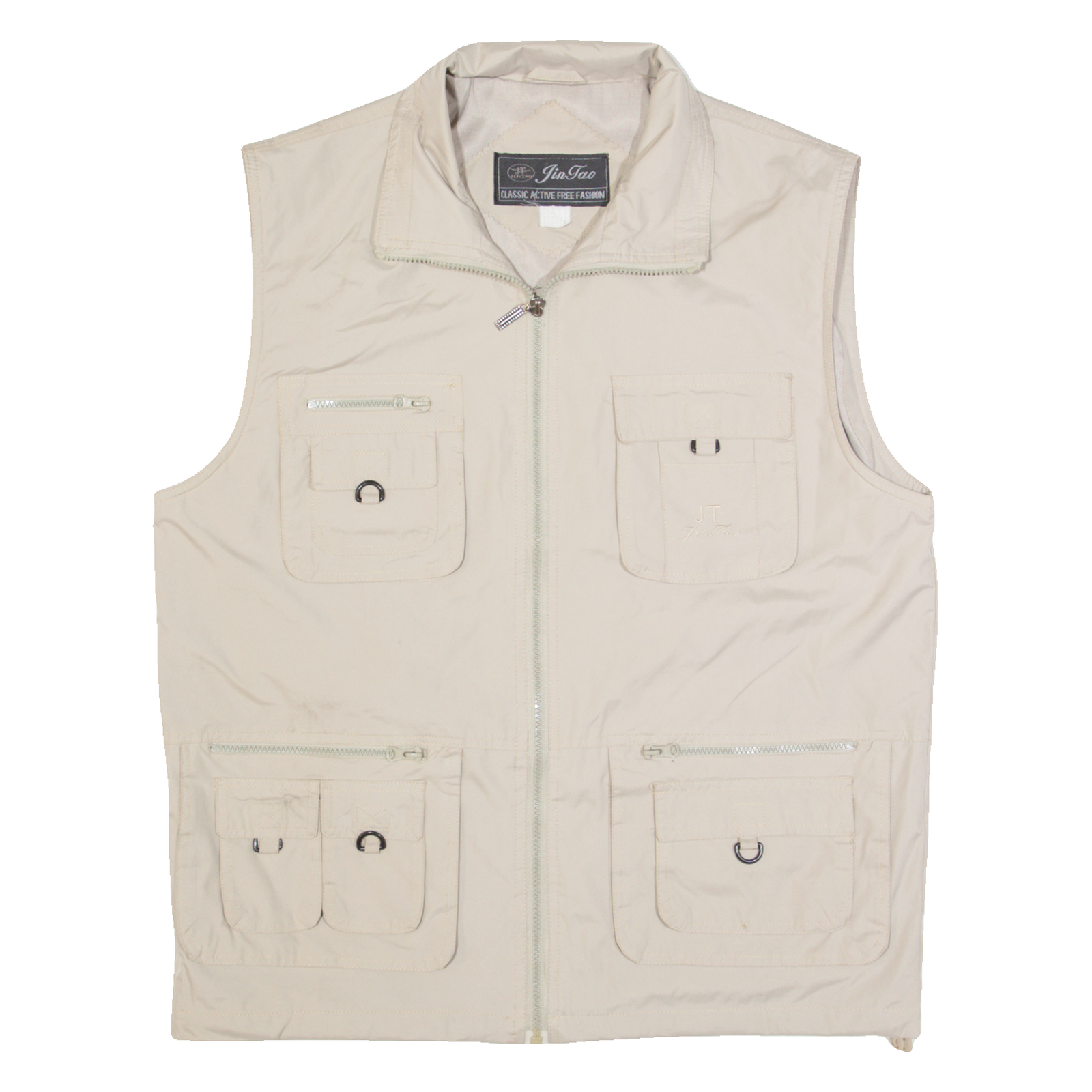 JIN TAN Utility Mens Gilet Beige L Refurbished - N/A refurbished available on Cerqular