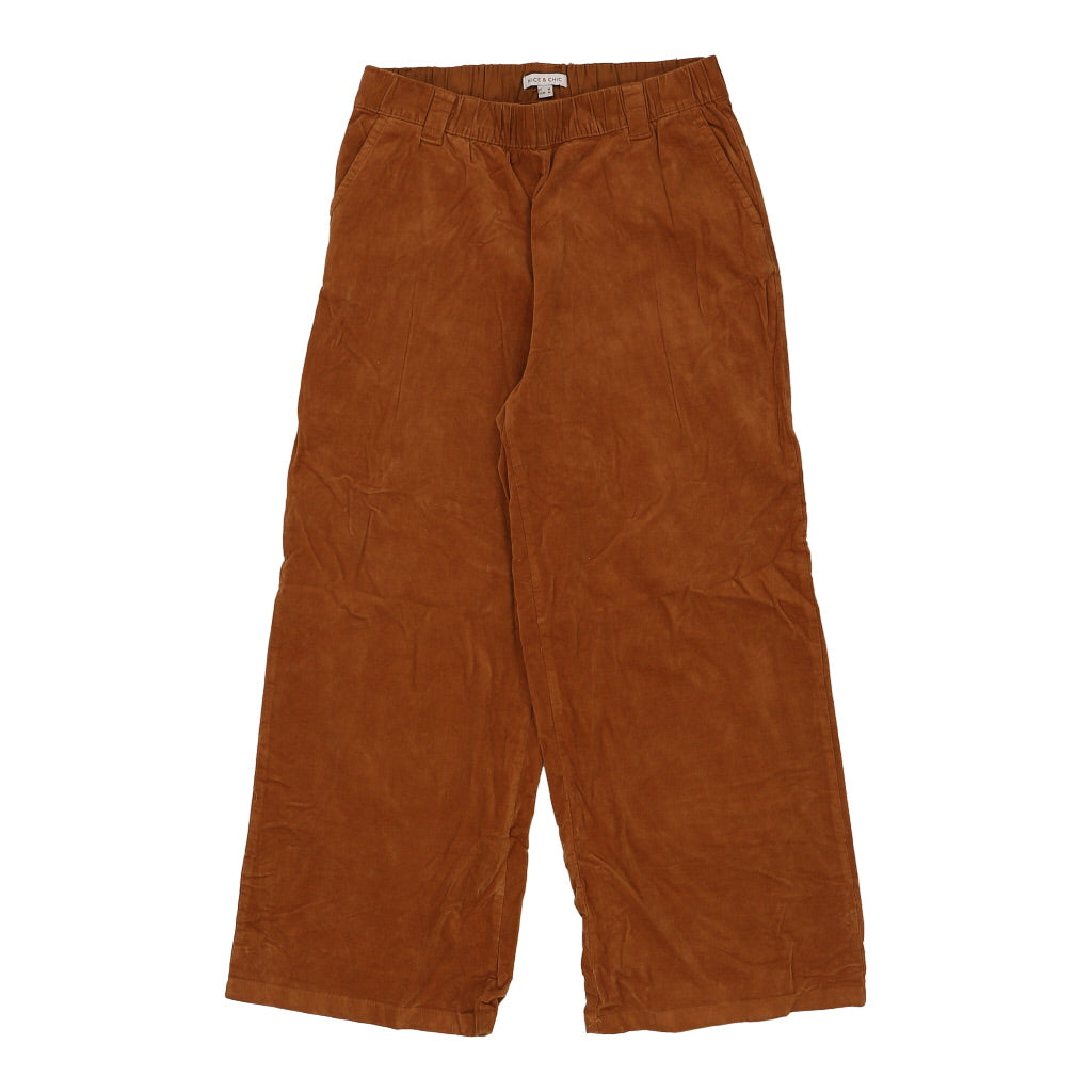 Nice & Chic Trousers - Medium Brown Cotton Refurbished - Thrifted (note: this is a term often used to describe second- refurbished available on Cerqular