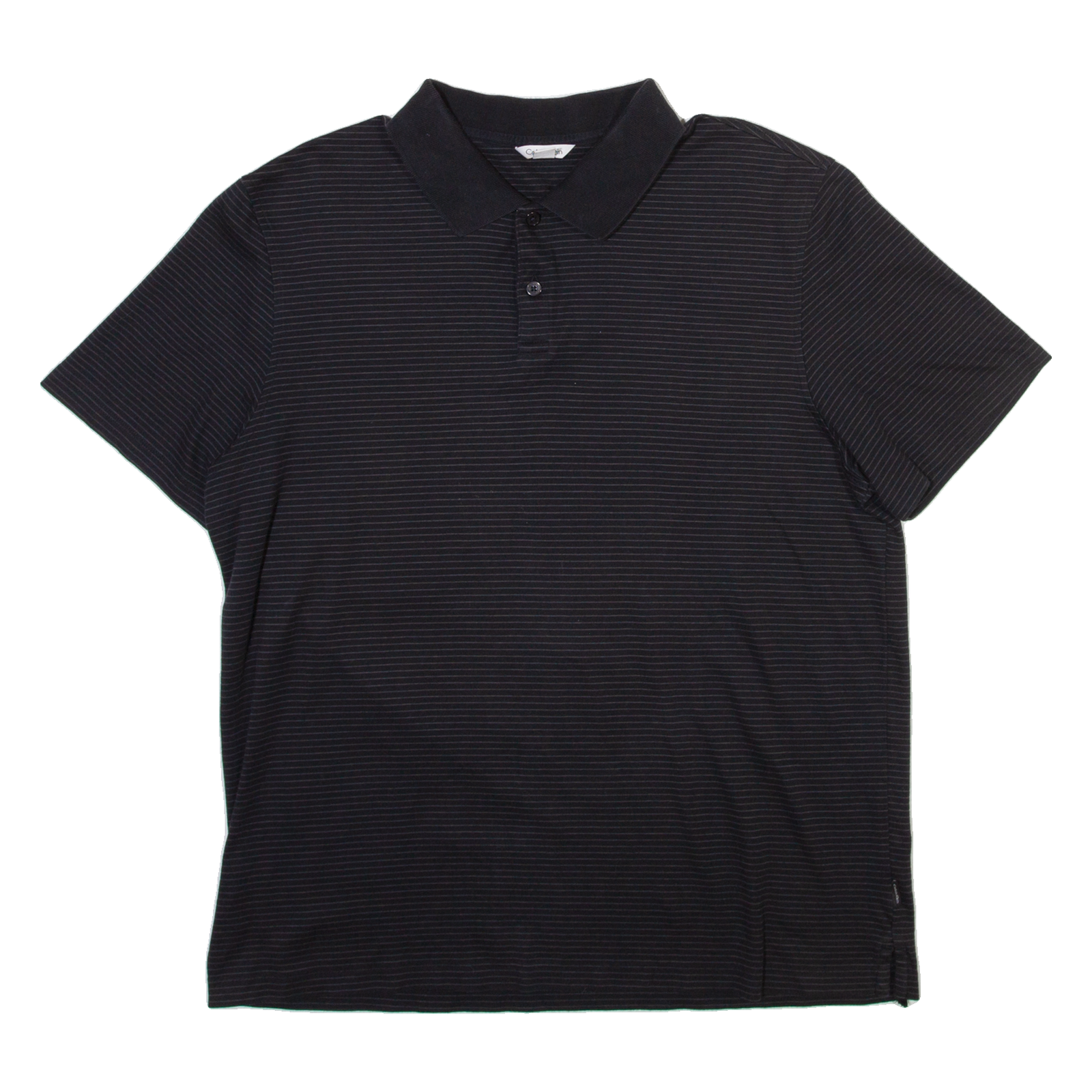 CALVIN KLEIN Mens Polo Shirt Black Striped L Refurbished - N/A refurbished available on Cerqular