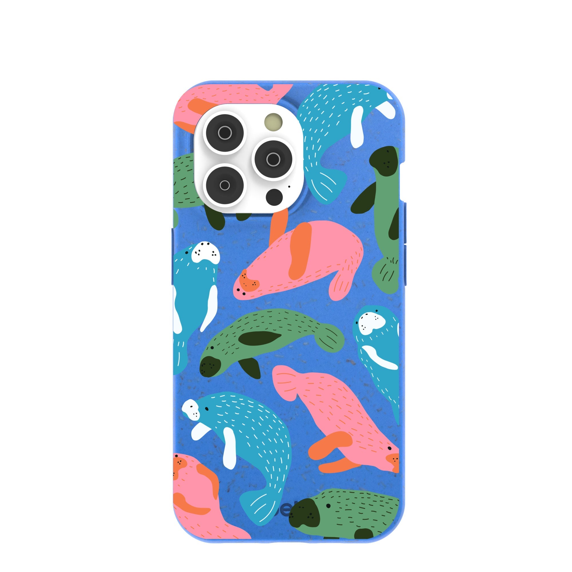 Buy Electric Blue Sea Cows iPhone 14 Pro Case Refurbished - $65.00 Electric Blue Sea Cows iPhone 14 Pro Case Refurbished - Pela Case refurbished available on Cerqular