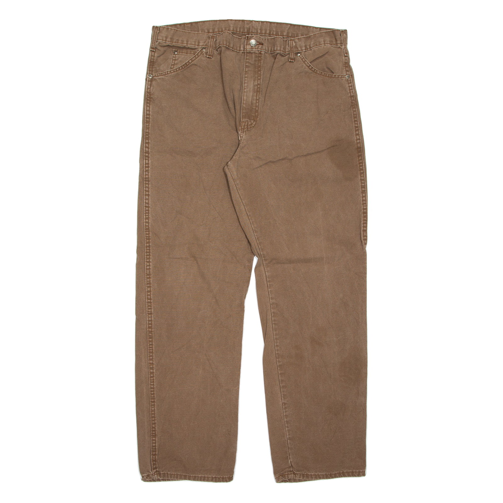 DICKIES Mens Trousers Brown Regular Straight W38 L32 Refurbished - N/A refurbished available on Cerqular