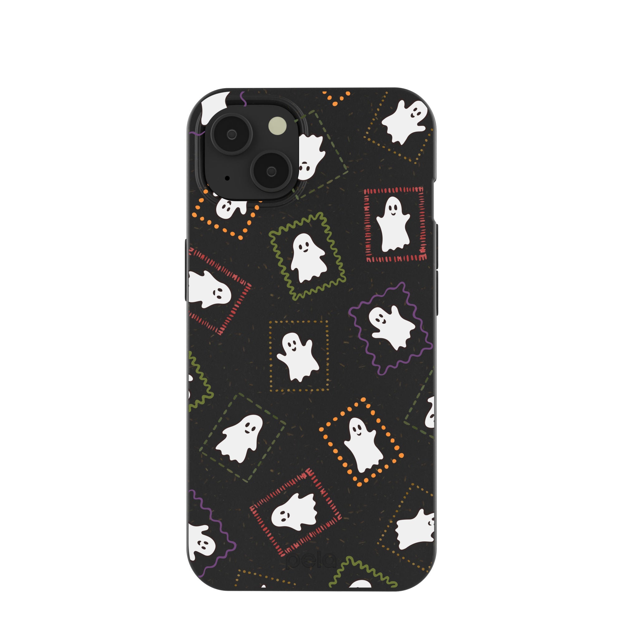 Black Ghost Stamps iPhone 13 Case Refurbished - Pela Case refurbished available on Cerqular