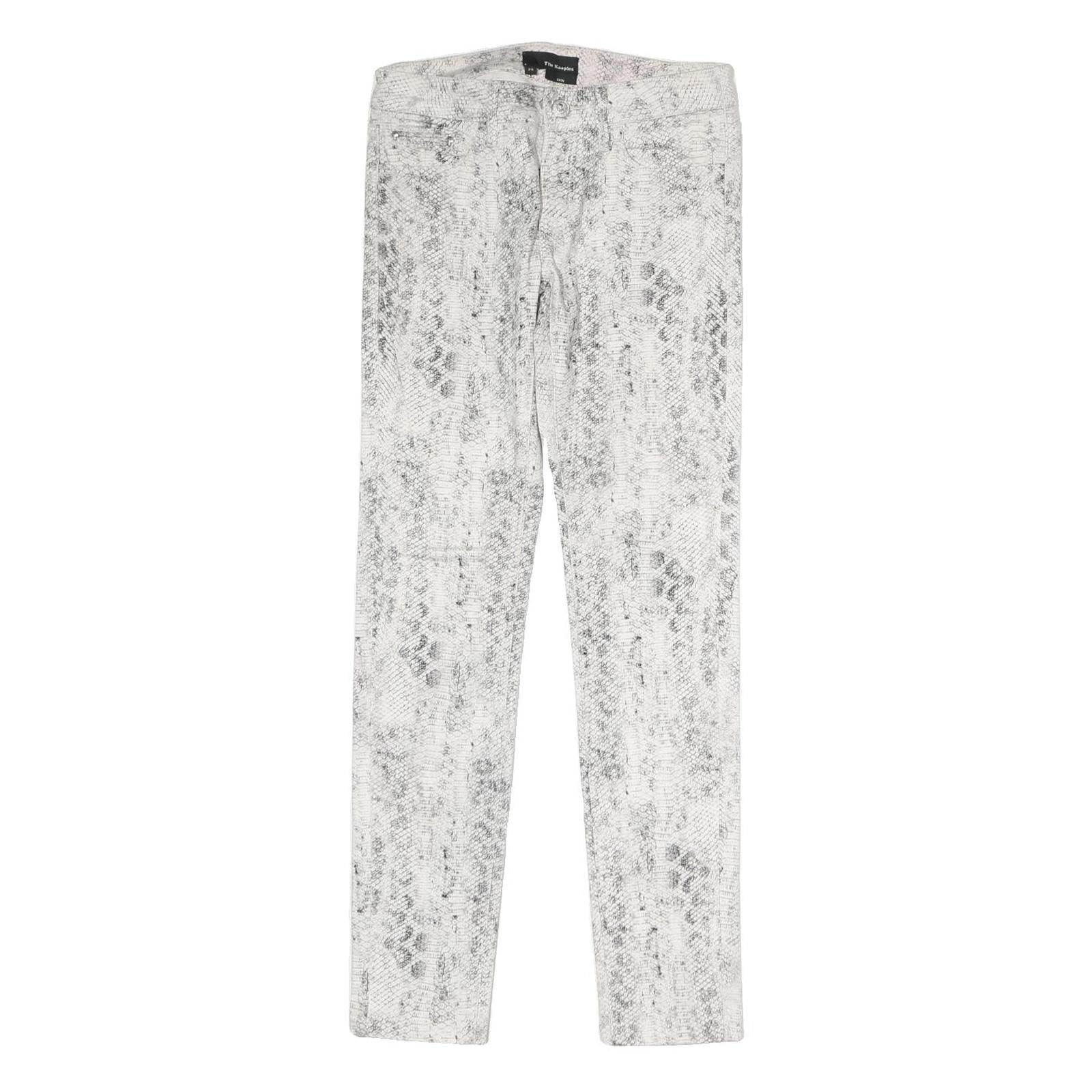 THE KOOPLES Womens Cotton Blend White Slim Skinny Trousers W25 L27 Snake Print Refurbished - N/A refurbished available on Cerqular
