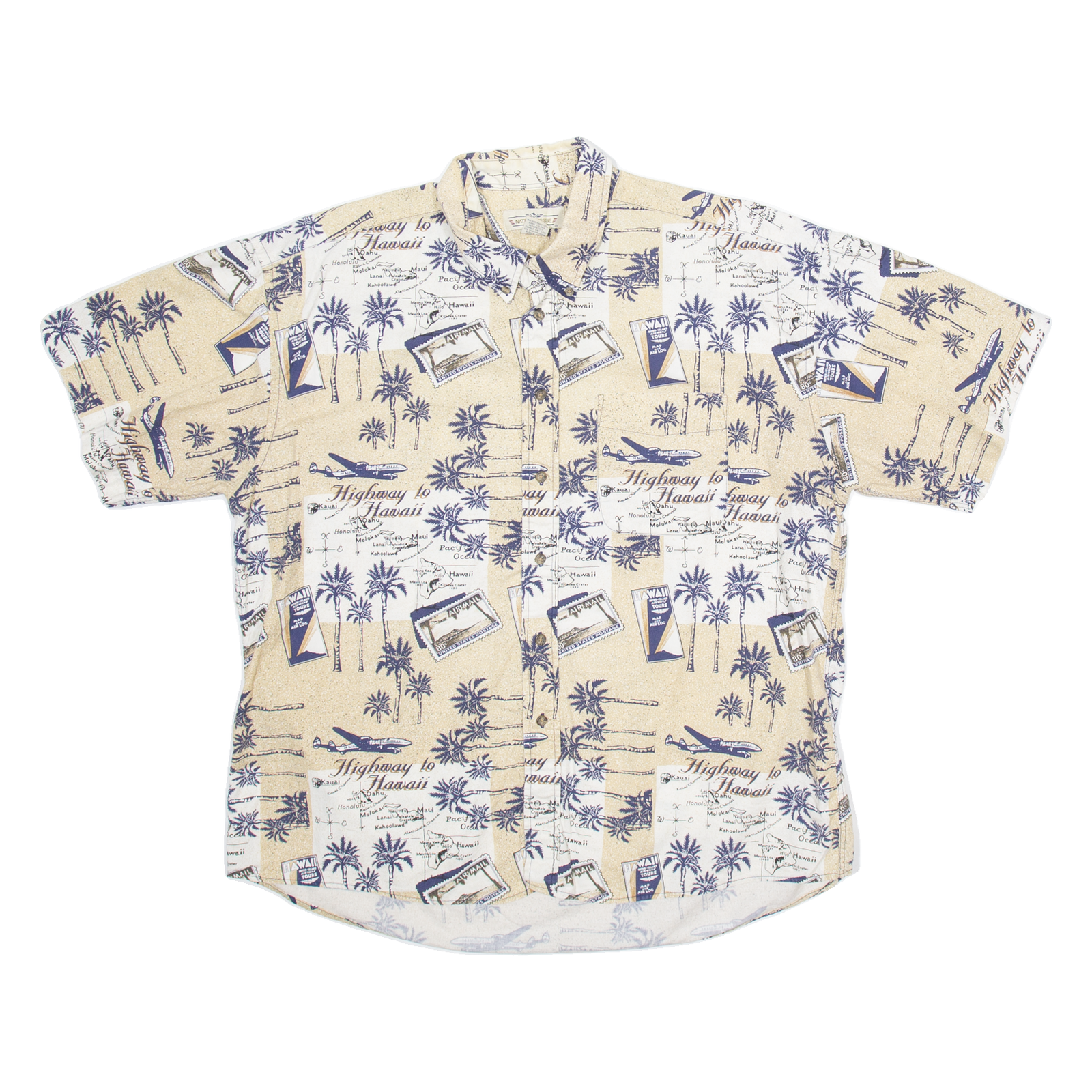Buy NATURAL ISSUE Mens Hawaiian Shirt Beige Crazy Pattern 2XL Refurbished - $18.19 NATURAL ISSUE Mens Hawaiian Shirt Beige Crazy Pattern 2XL Refurbished - N/A refurbished available on Cerqular