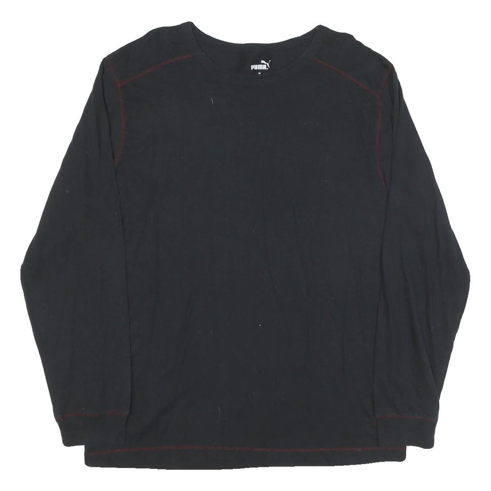 PUMA Mens Black Long Sleeve T-Shirt XL Crew Neck Cotton Sportswear Casual Refurbished - N/A refurbished available on Cerqular