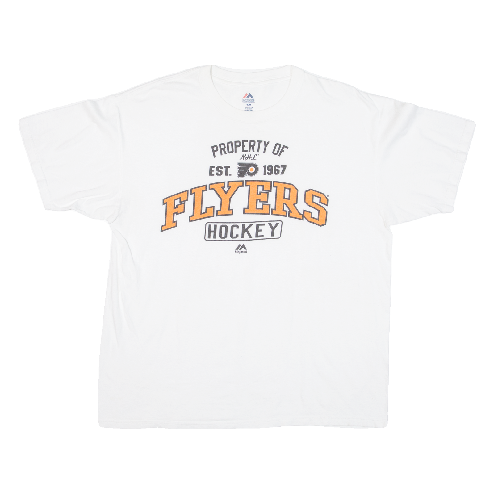 MAJESTIC Flyers Hockey Mens T-Shirt White USA XL Refurbished - N/A refurbished available on Cerqular