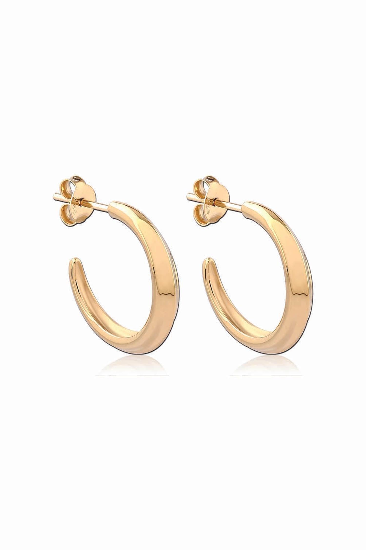Crescent Hoops Gold Small | Size: .75 inch Refurbished - N/A (There is no well-known brand by the name "A refurbished available on Cerqular