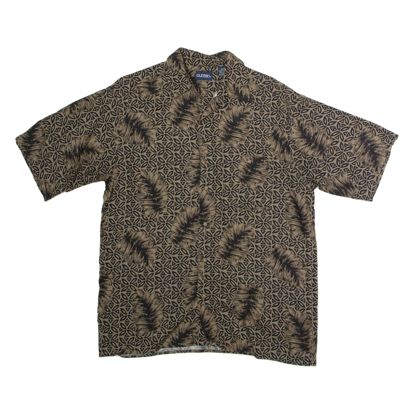 PURITAN Mens Hawaiian Shirt Black Viscose 90s Floral M Refurbished - N/A refurbished available on Cerqular