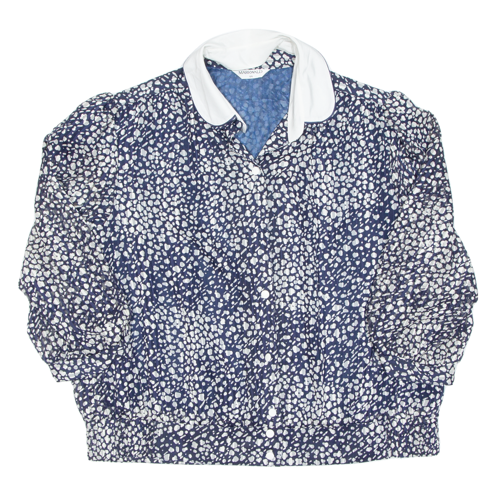 Womens Printed Blouse Blue V-Neck 3/4 Sleeve Spotted XL Refurbished - N/A refurbished available on Cerqular