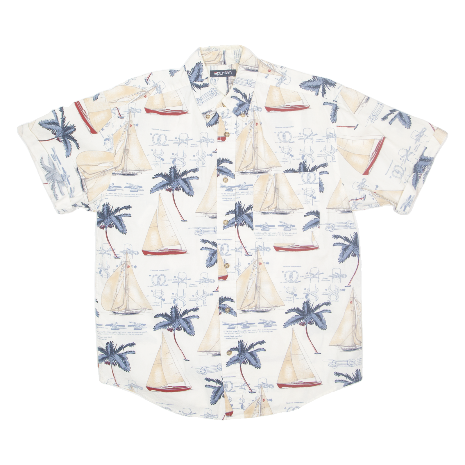 PURITAN Mens Shirt White Crazy Pattern M Refurbished - N/A refurbished available on Cerqular