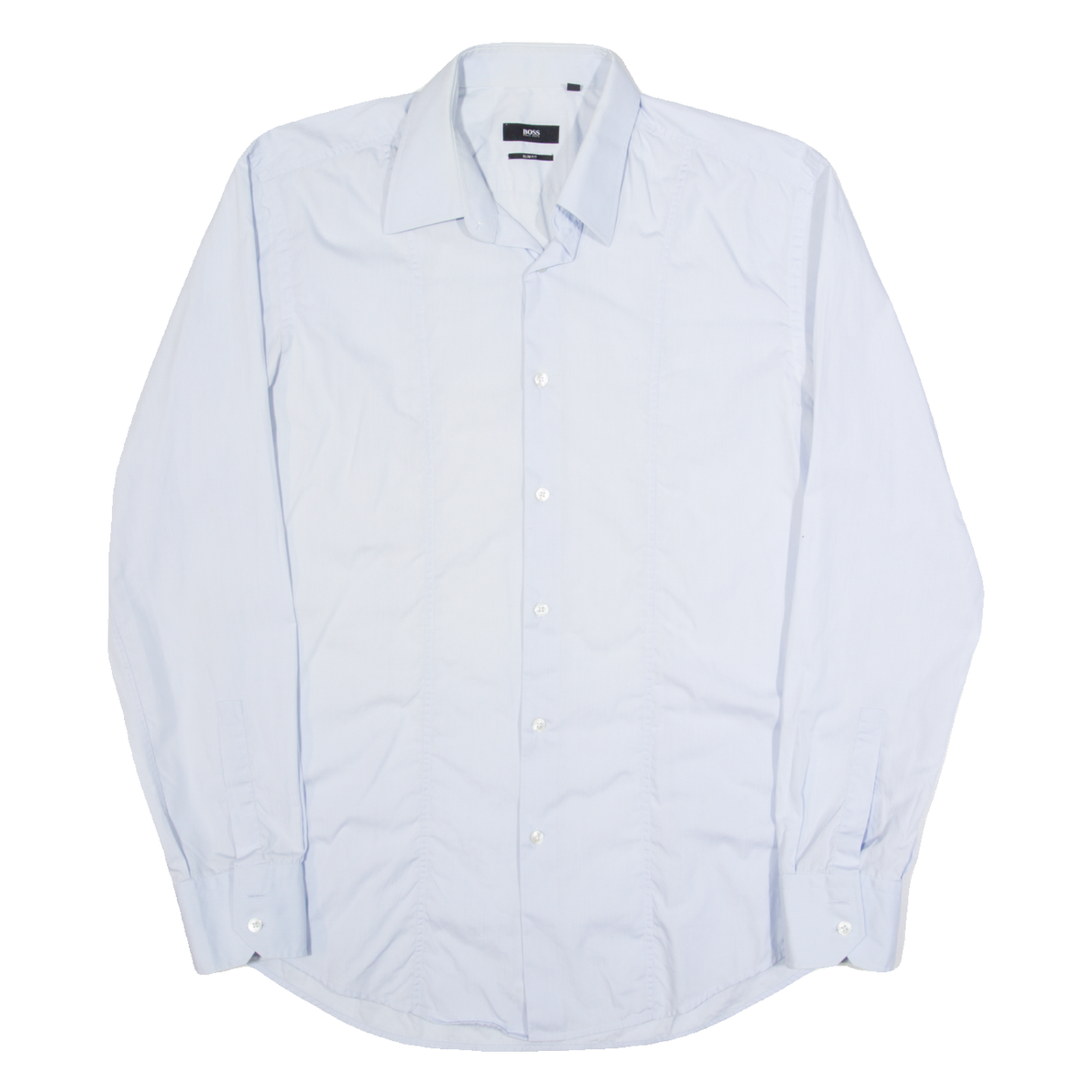 BOSS HUGO BOSS Slim Fit Mens Plain Shirt Blue Long Sleeve L Refurbished - N/A refurbished available on Cerqular
