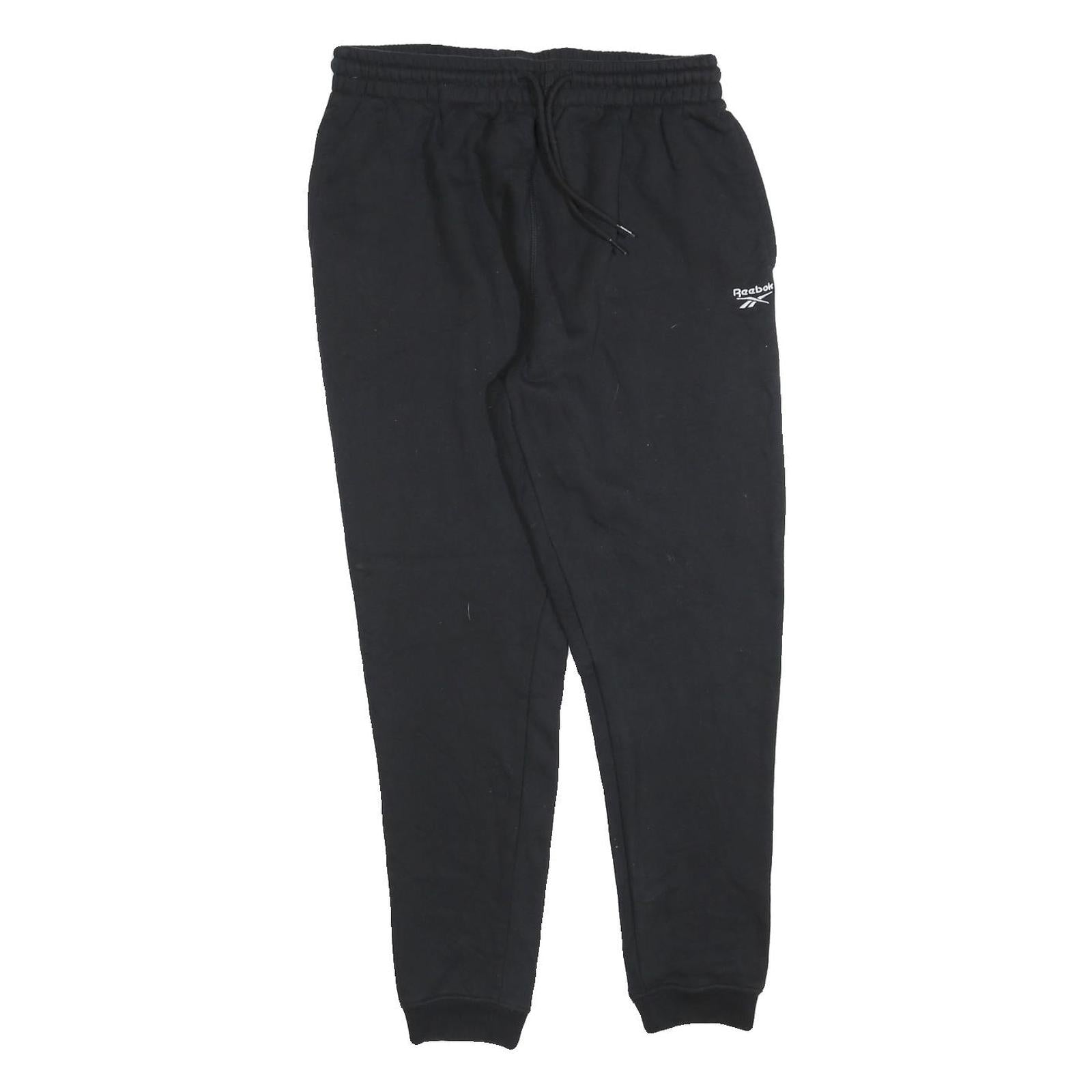 REEBOK Mens Joggers Black M W30 L28 Cotton Blend Slim Tapered Fit Elastic Waist Refurbished - N/A refurbished available on Cerqular