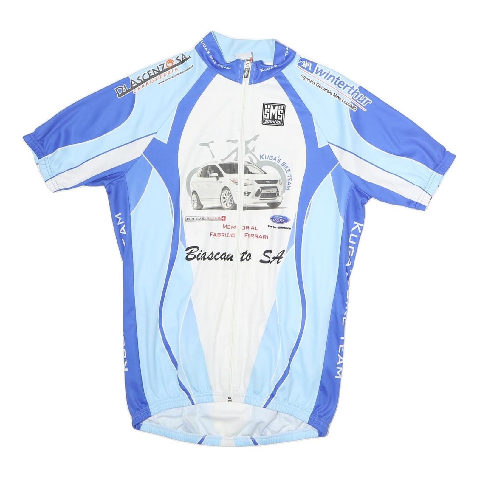 SMS Mens Blue & White Cycling Jersey XL Short Sleeve Zip Up Kuga's Bike Team Refurbished - N/A refurbished available on Cerqular