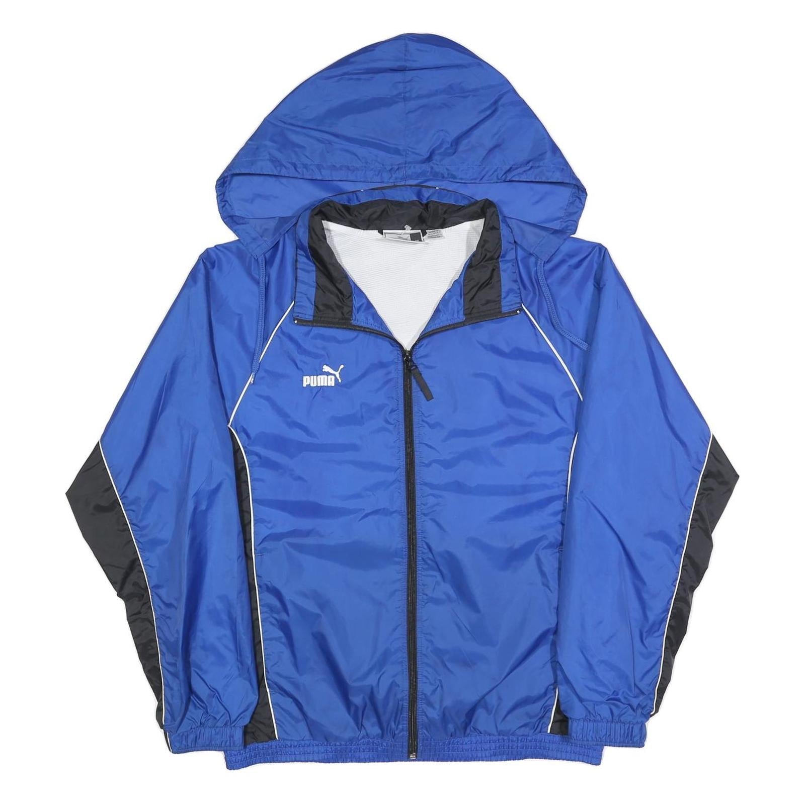 PUMA Mens Blue & Black Track Jacket M Polyester Hooded Zip Athletic Sportswear Refurbished - N/A refurbished available on Cerqular
